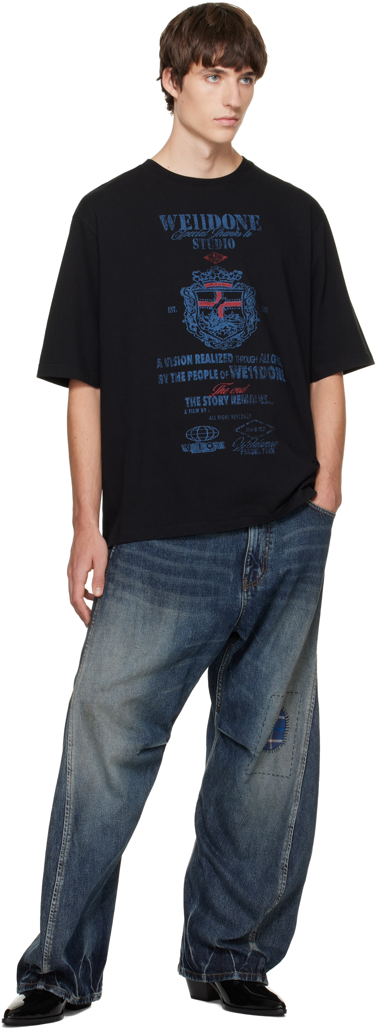 We11done - ブラック Credits グラフィックTシャツ