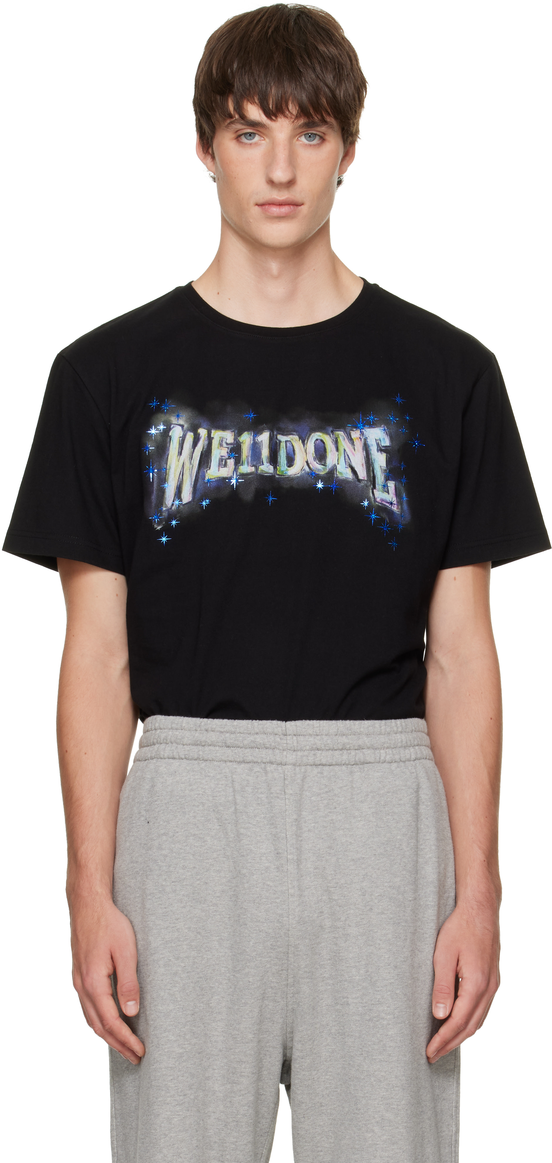We11done - Black Glowstar T-shirt