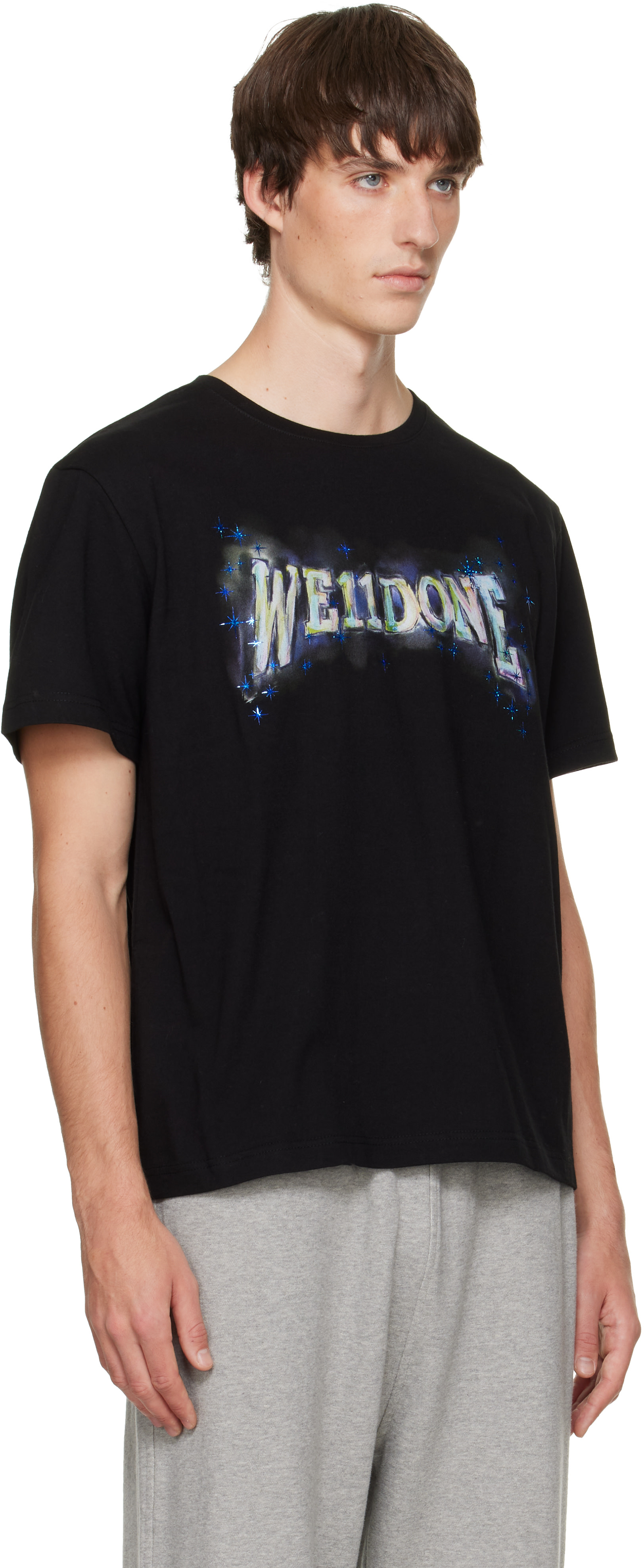 We11done - Black Glowstar T-shirt
