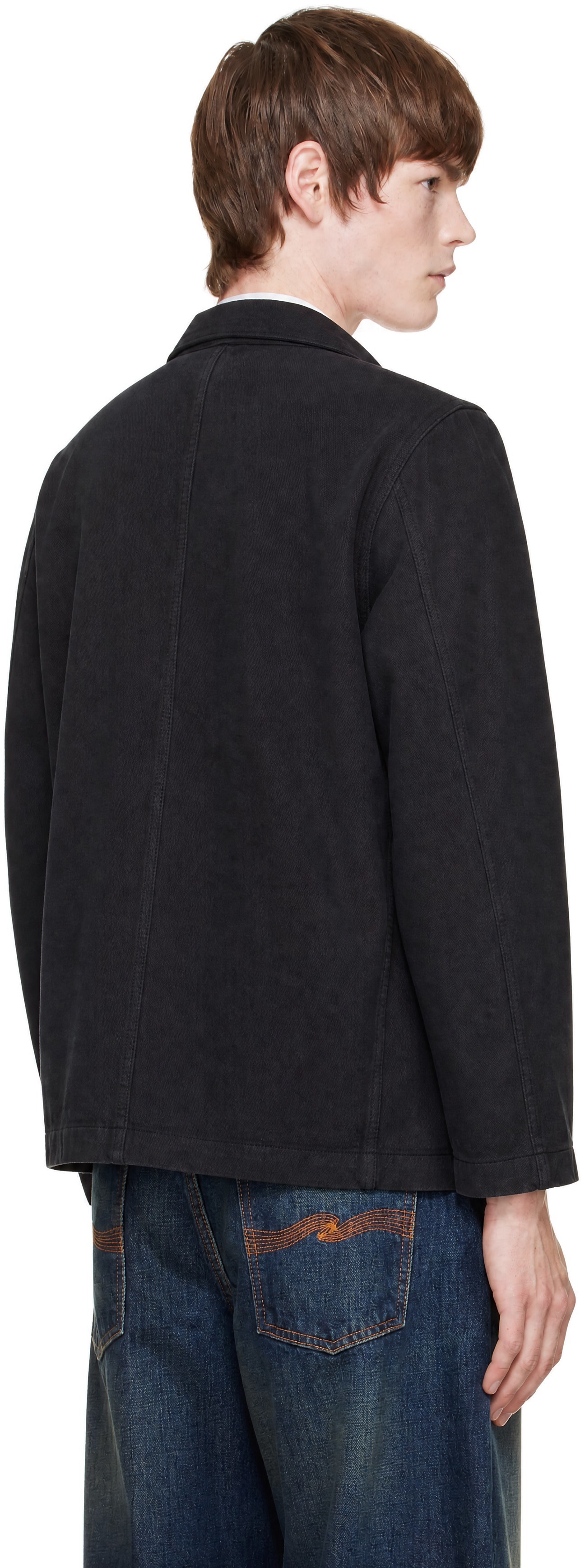 Merz b. Schwanen - Black Cotton Twill Worker's Jacket