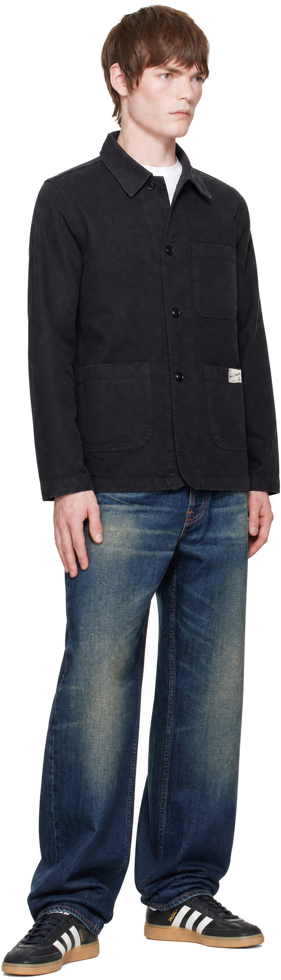 Merz b. Schwanen - Black Cotton Twill Worker's Jacket