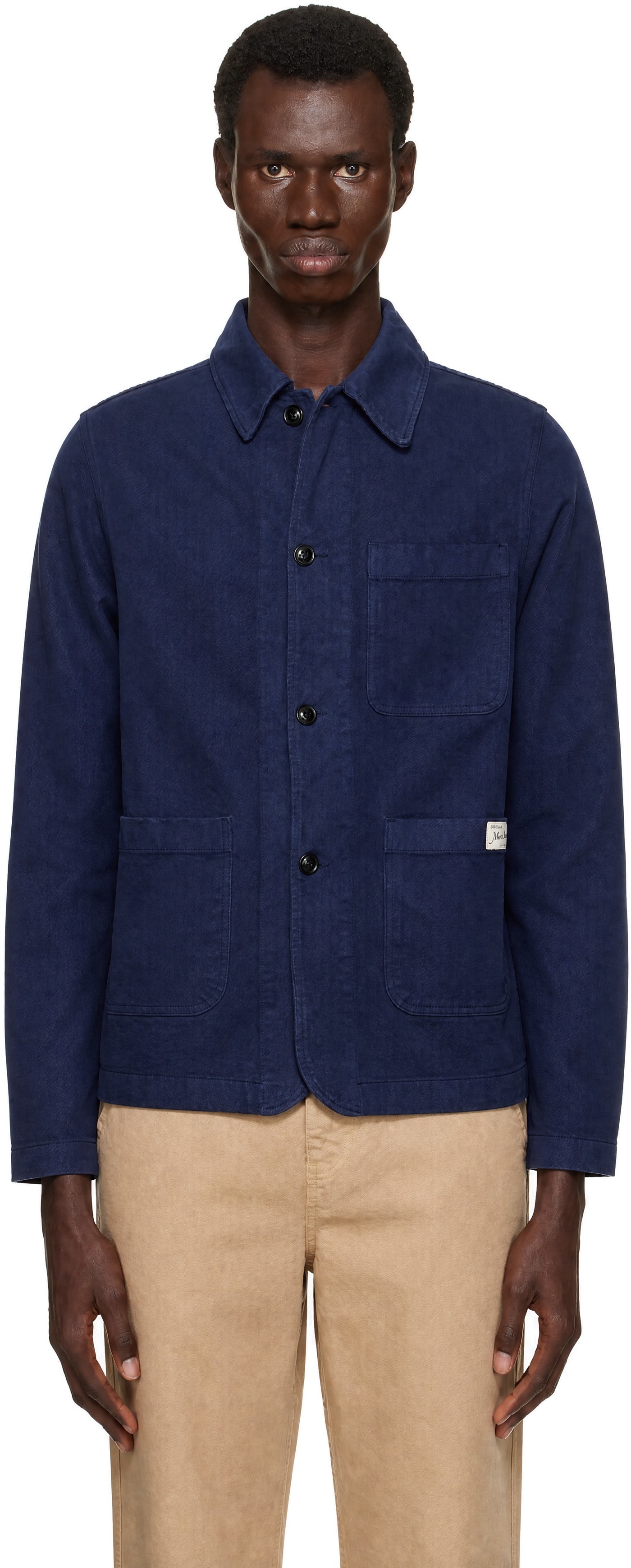 Merz b. Schwanen - Blue Cotton Twill Worker's Jacket