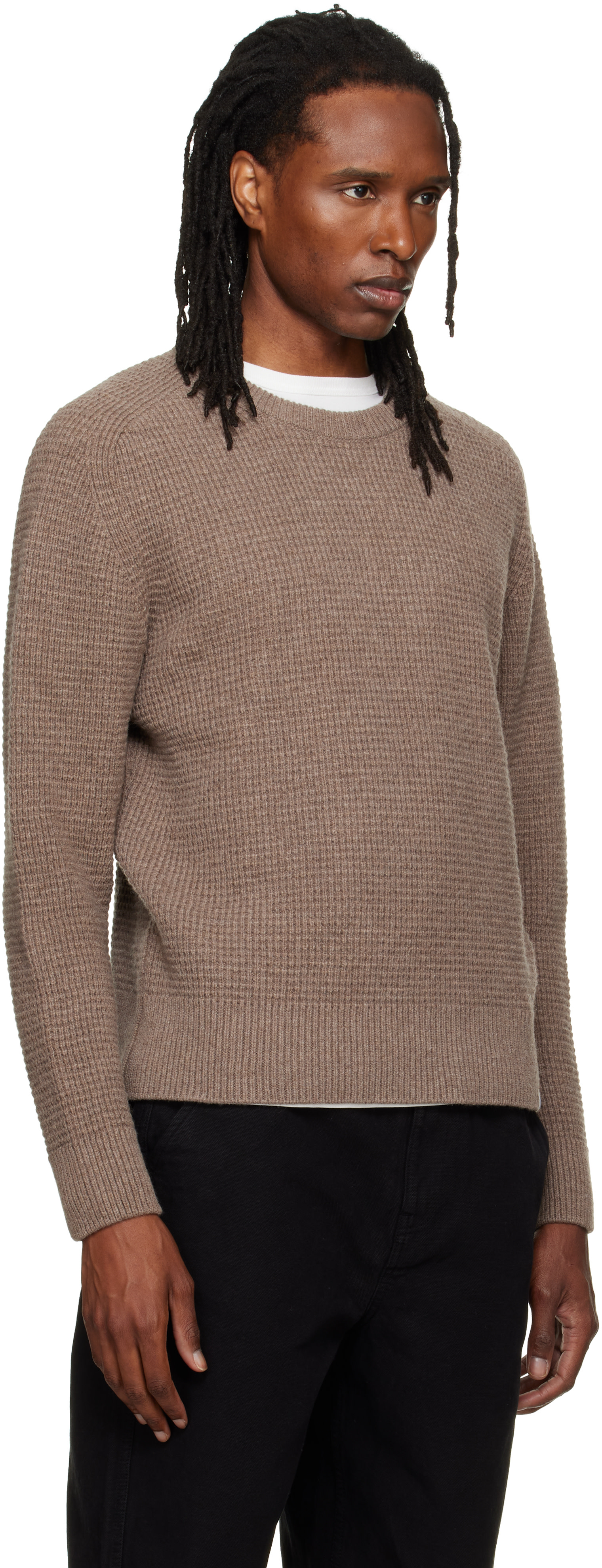 Merz b. Schwanen - Beige BLADE02 Waffle Structured Sweater