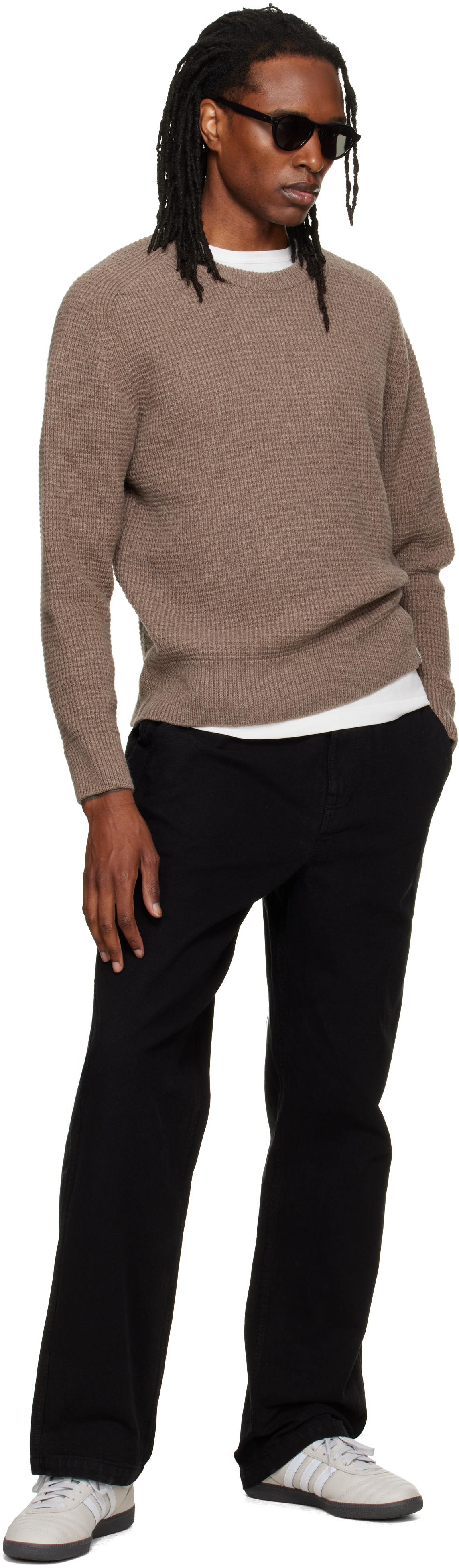 Merz b. Schwanen - Beige BLADE02 Waffle Structured Sweater
