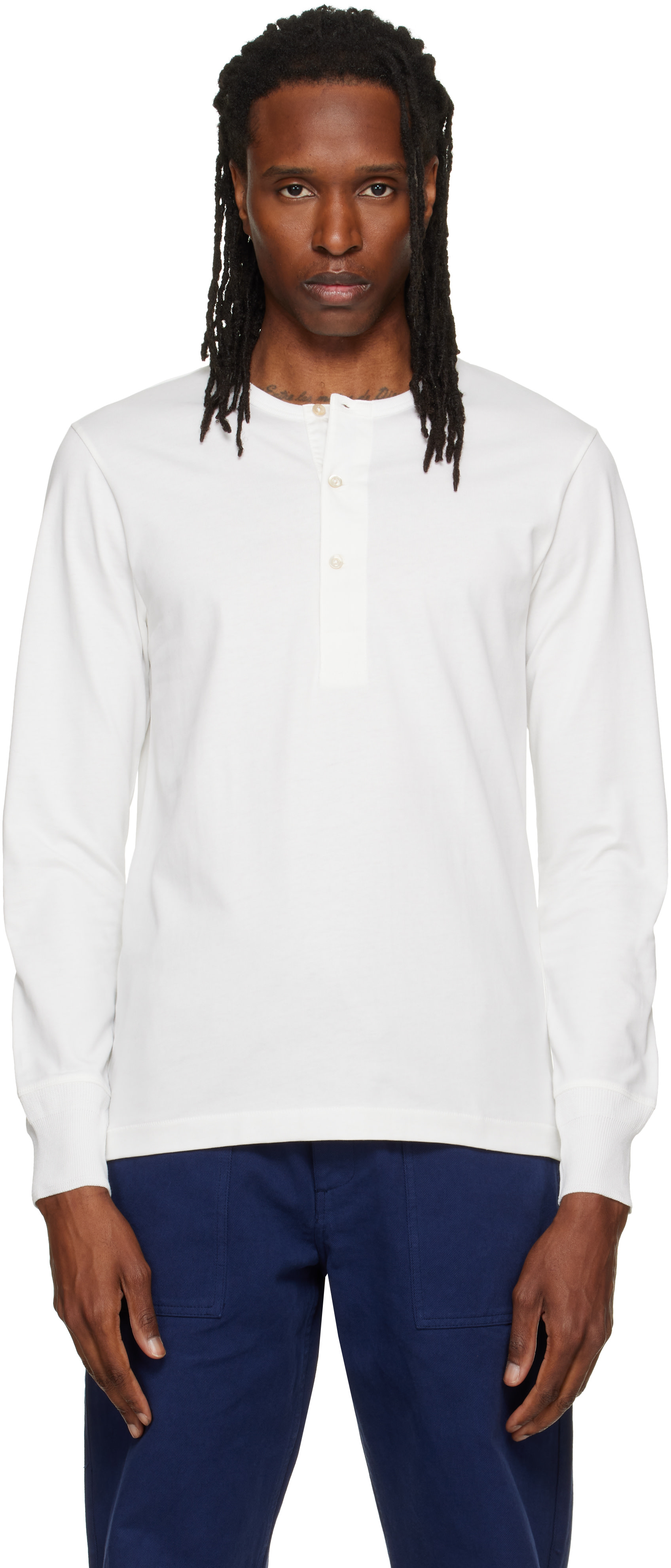 Merz b. Schwanen: ホワイト 2M06 'Mid-Century Machine' Refined Fit