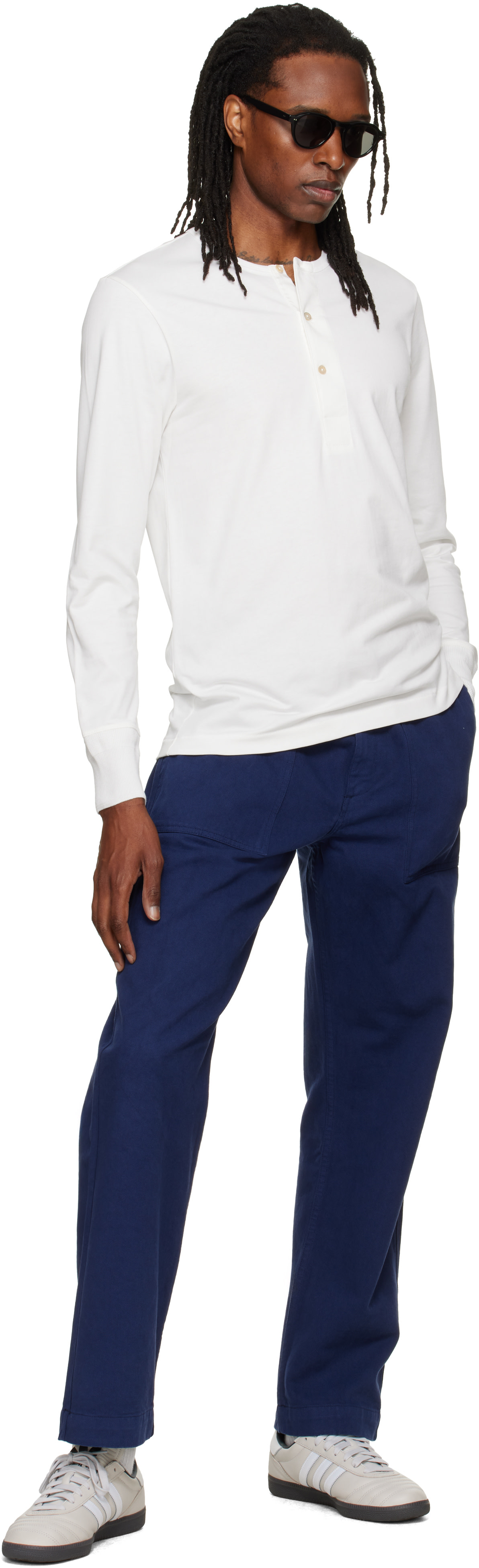 Merz b. Schwanen: ホワイト 2M06 'Mid-Century Machine' Refined Fit