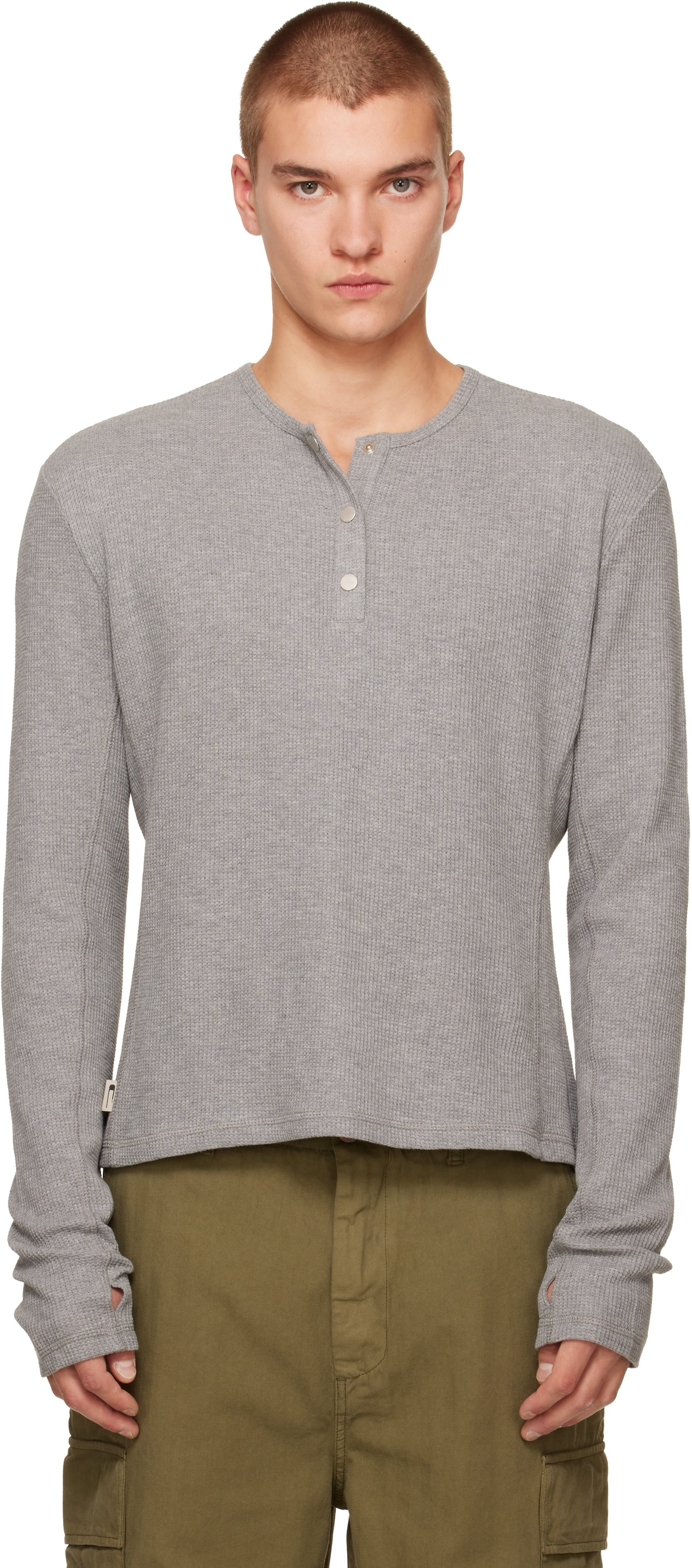 CARRER - Gray Lis Long-Sleeve Henley