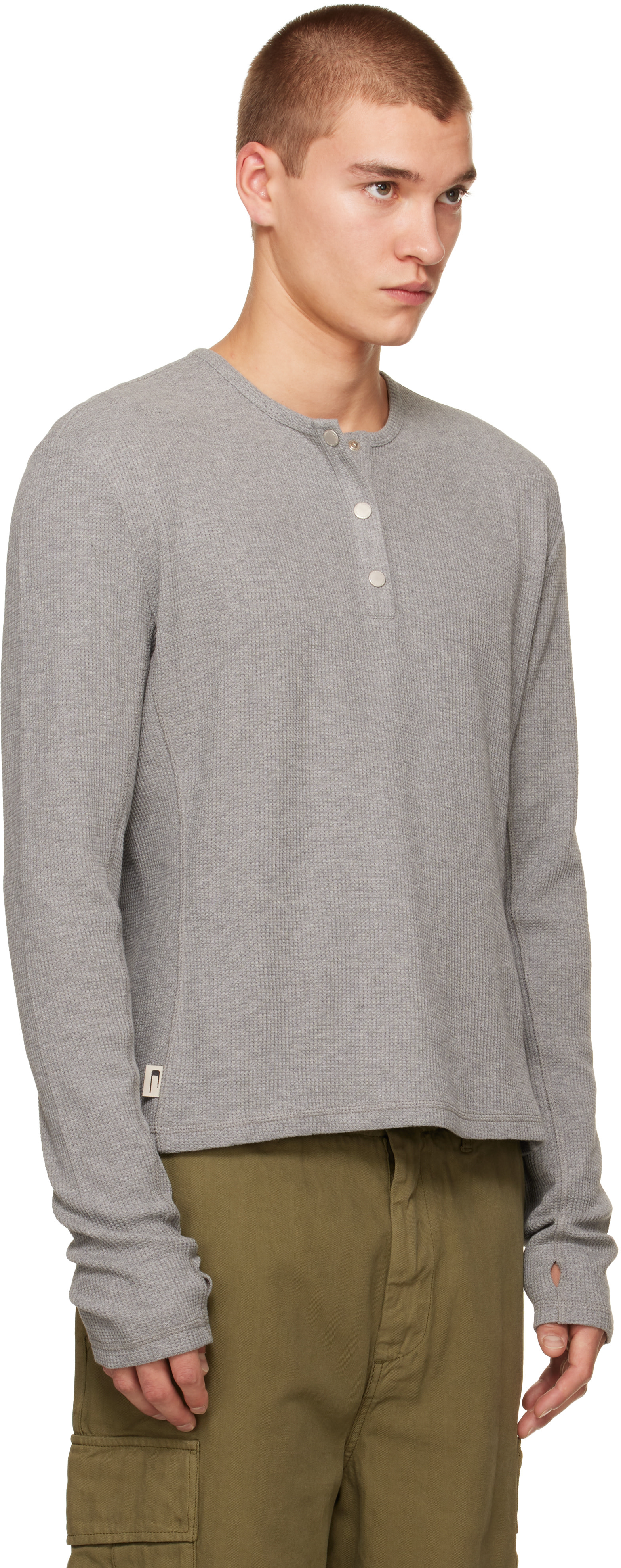 CARRER - Gray Lis Long-Sleeve Henley