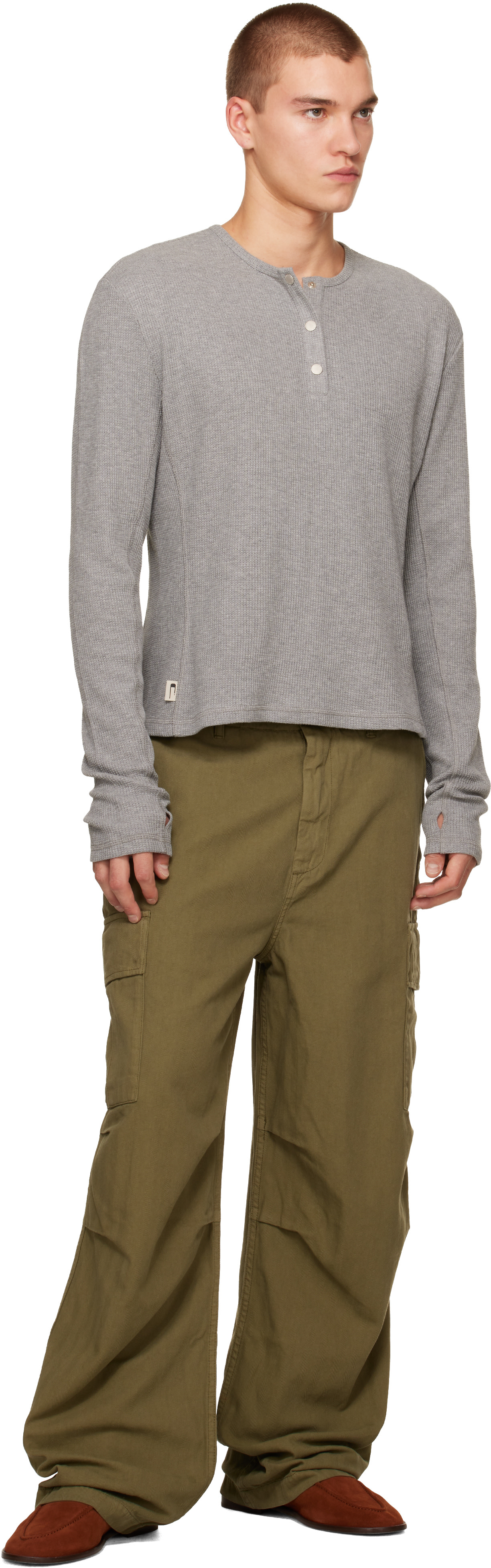 CARRER - Gray Lis Long-Sleeve Henley
