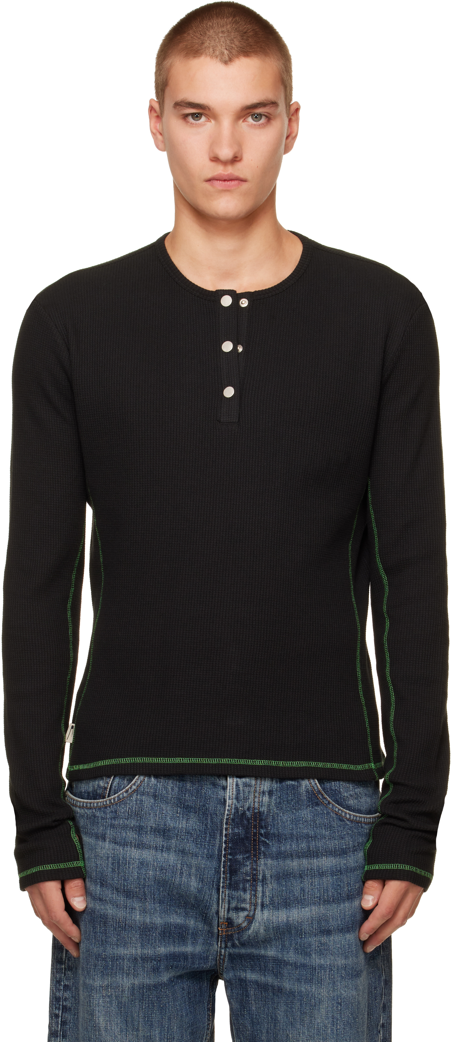 CARRER - Black Lis Long-Sleeve Henley