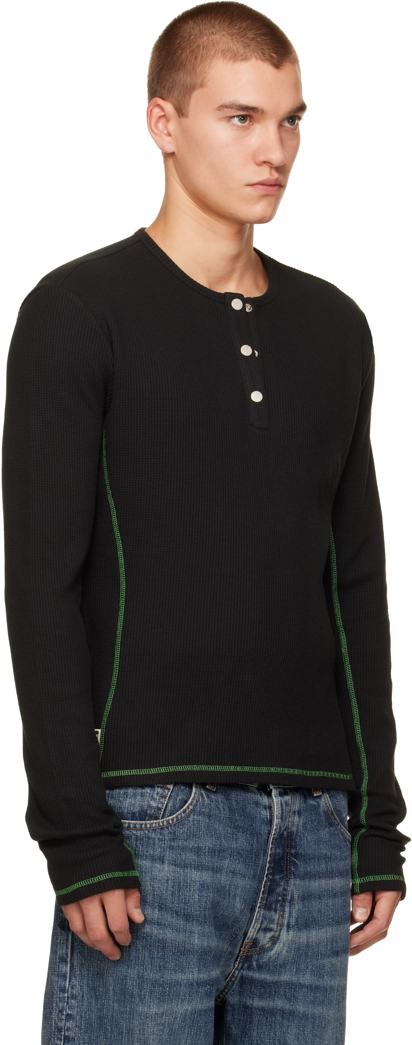 CARRER - Black Lis Long-Sleeve Henley