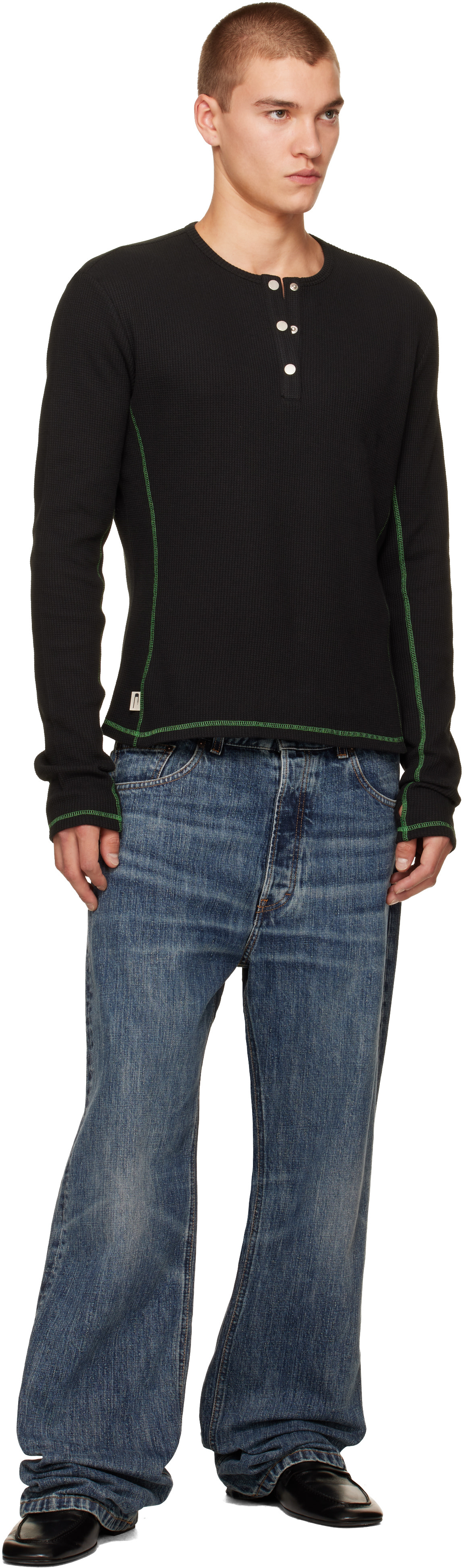 CARRER - Black Lis Long-Sleeve Henley