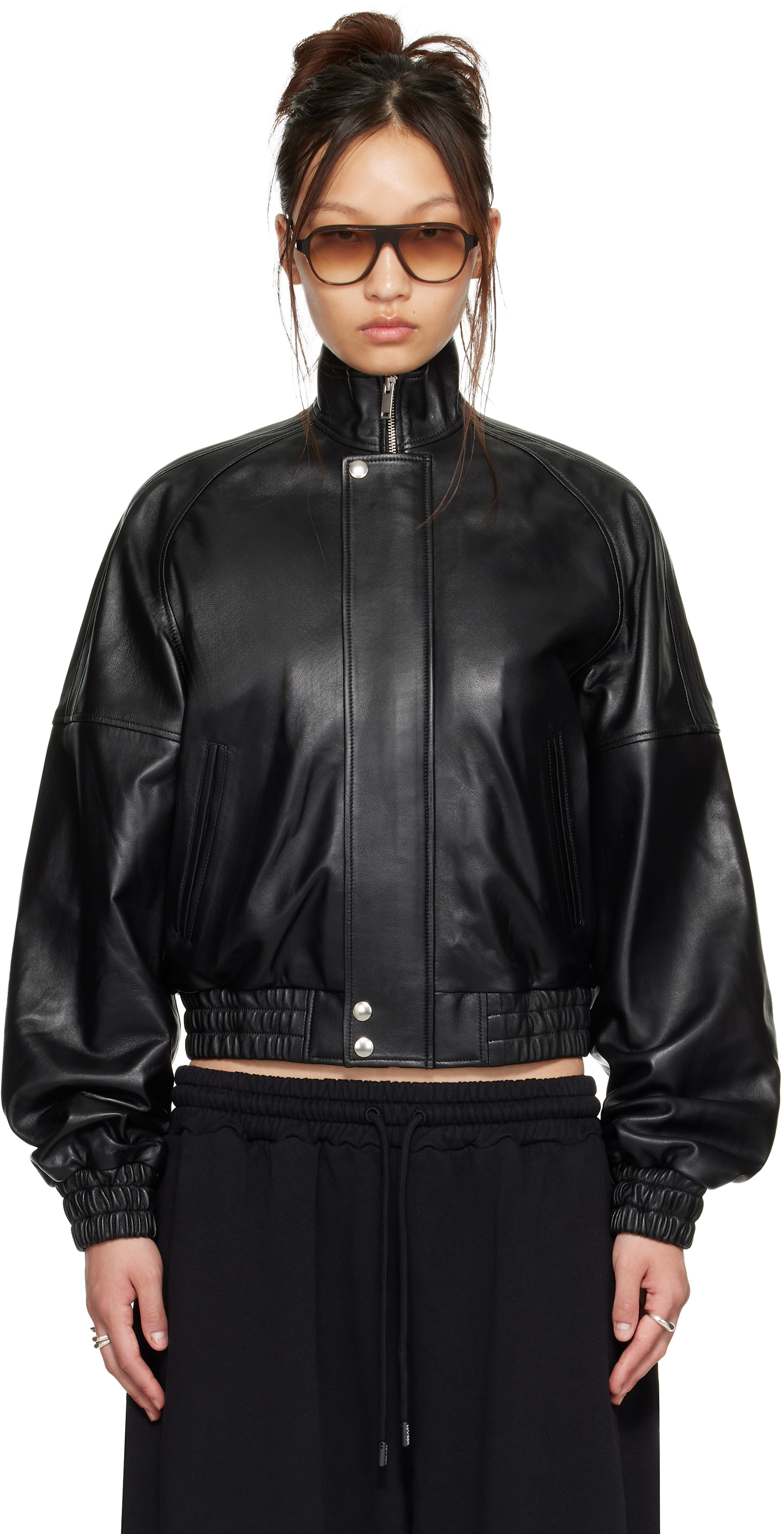 LU'U DAN - Black Blouson Leather Jacket