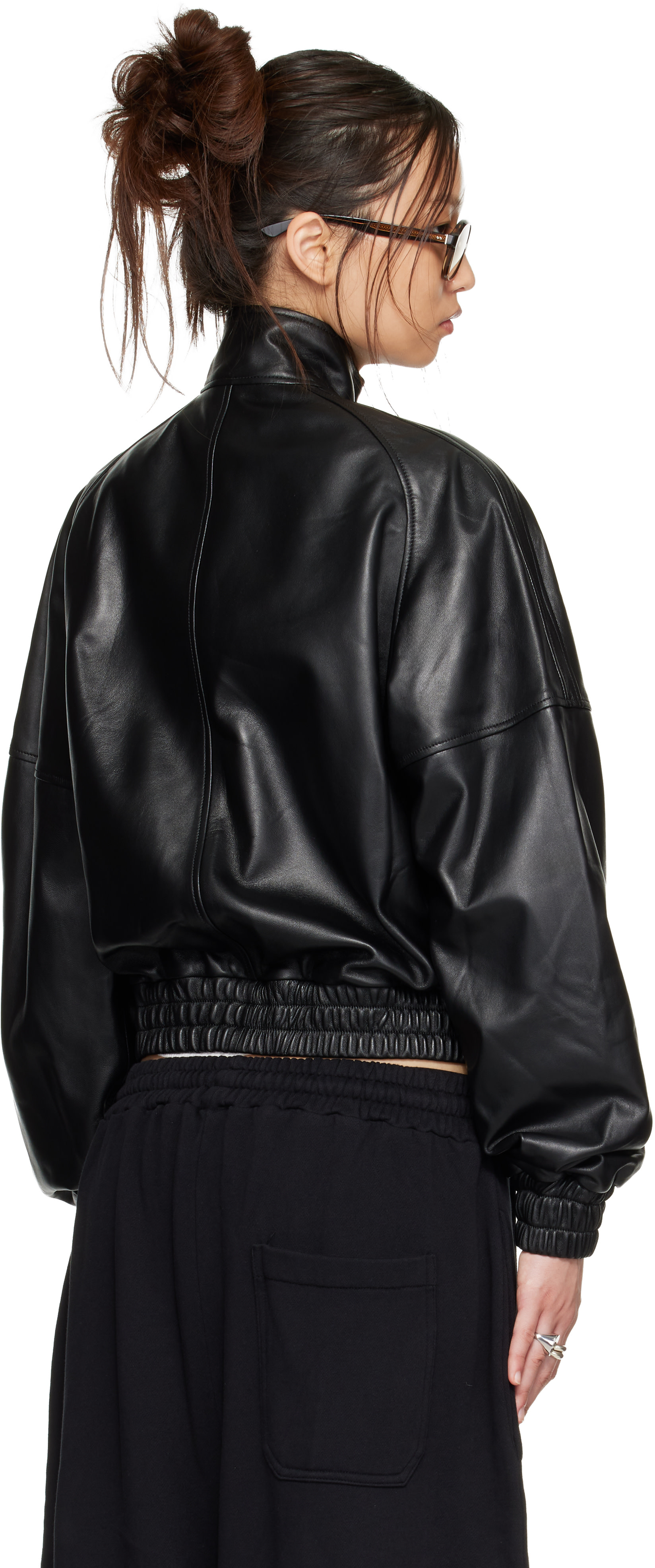 LU'U DAN - Black Blouson Leather Jacket