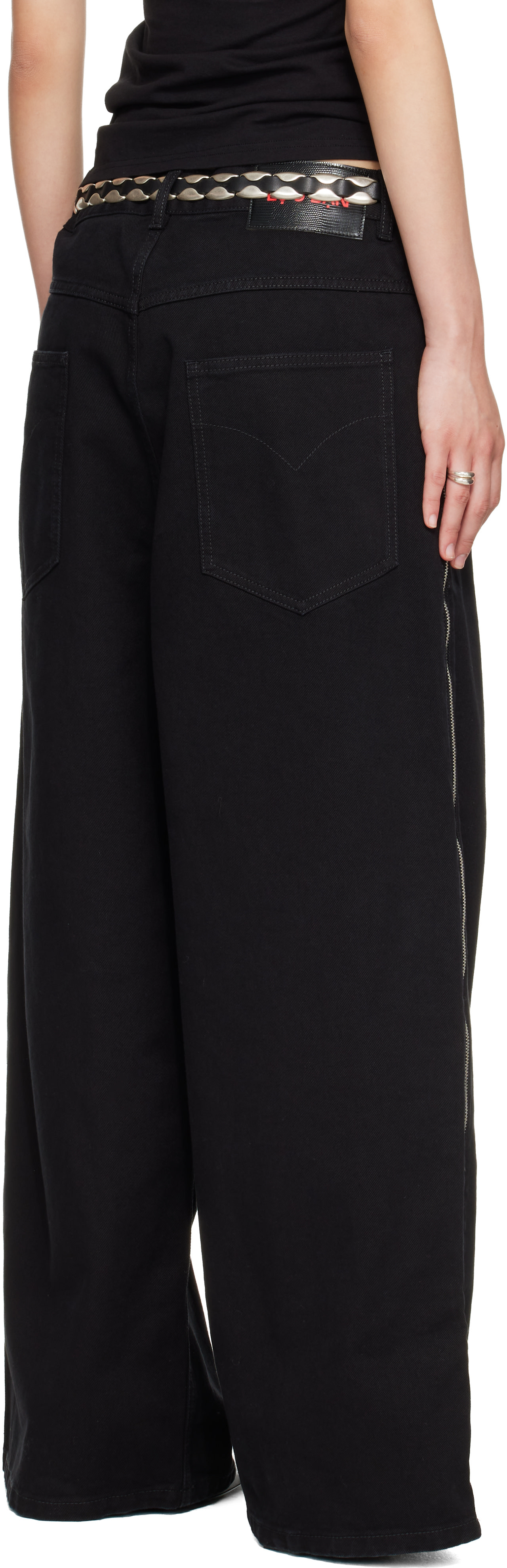 LU'U DAN - Black Side Zip Jeans