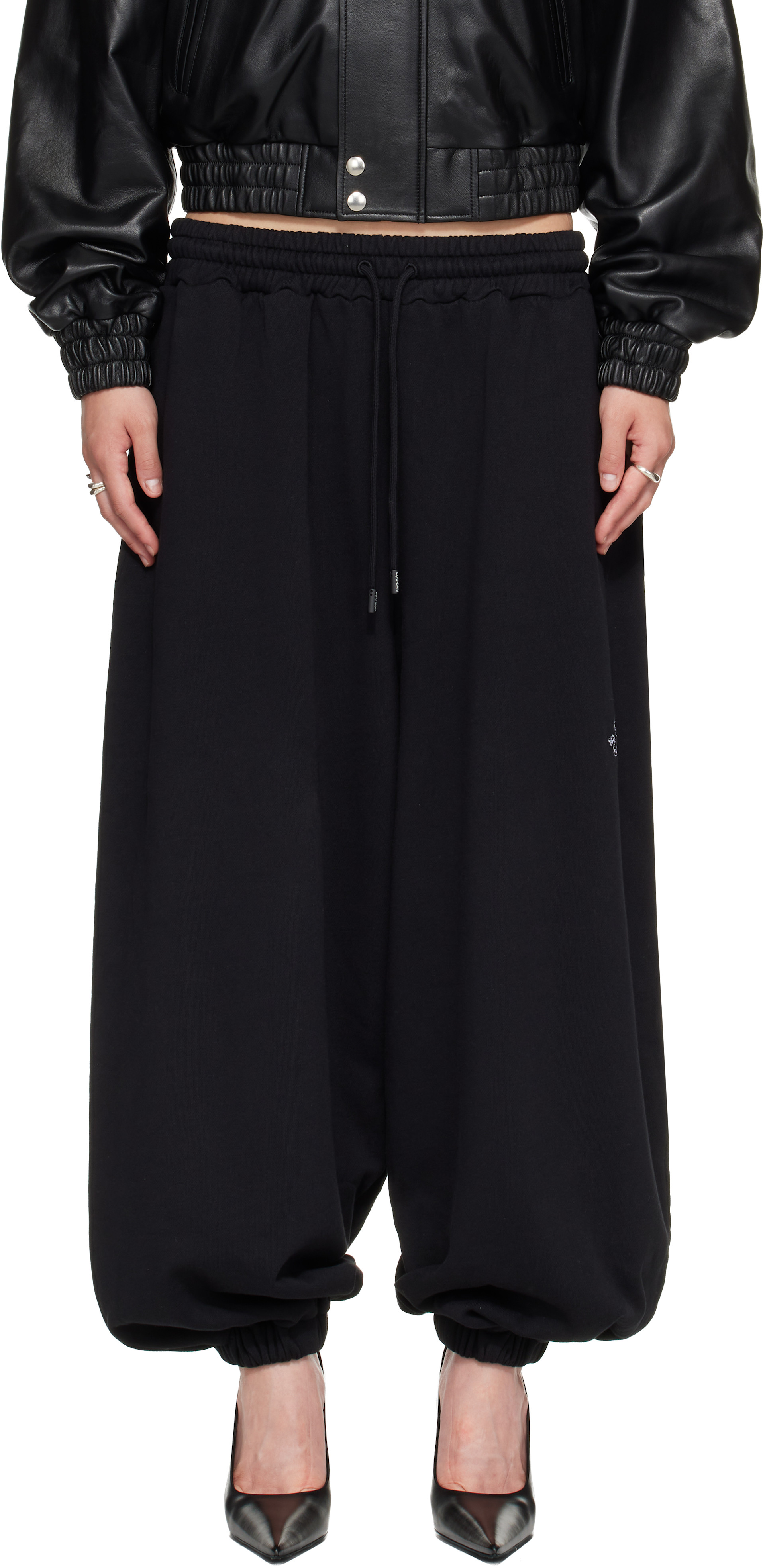 LU'U DAN: Black Baggy Bontan Sweatpants | SSENSE