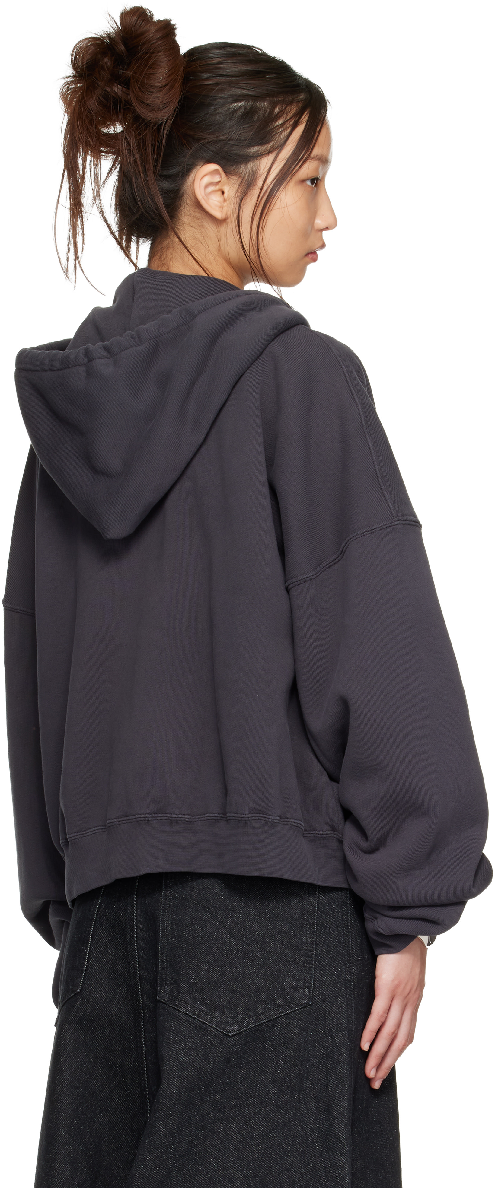 LU’U DAN - Pull à capuche gris à glissière