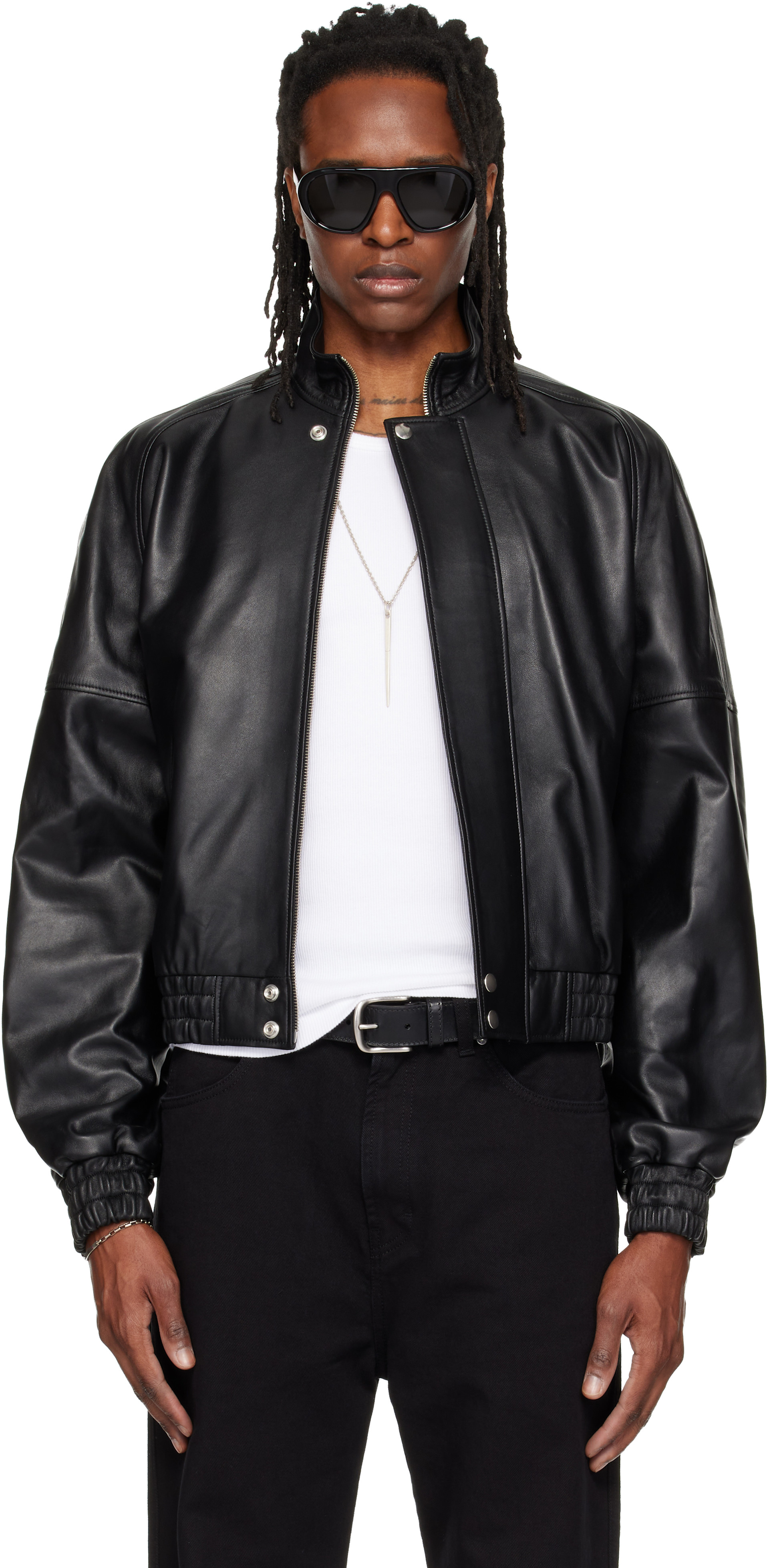 LU’U DAN - Blouson noir en cuir