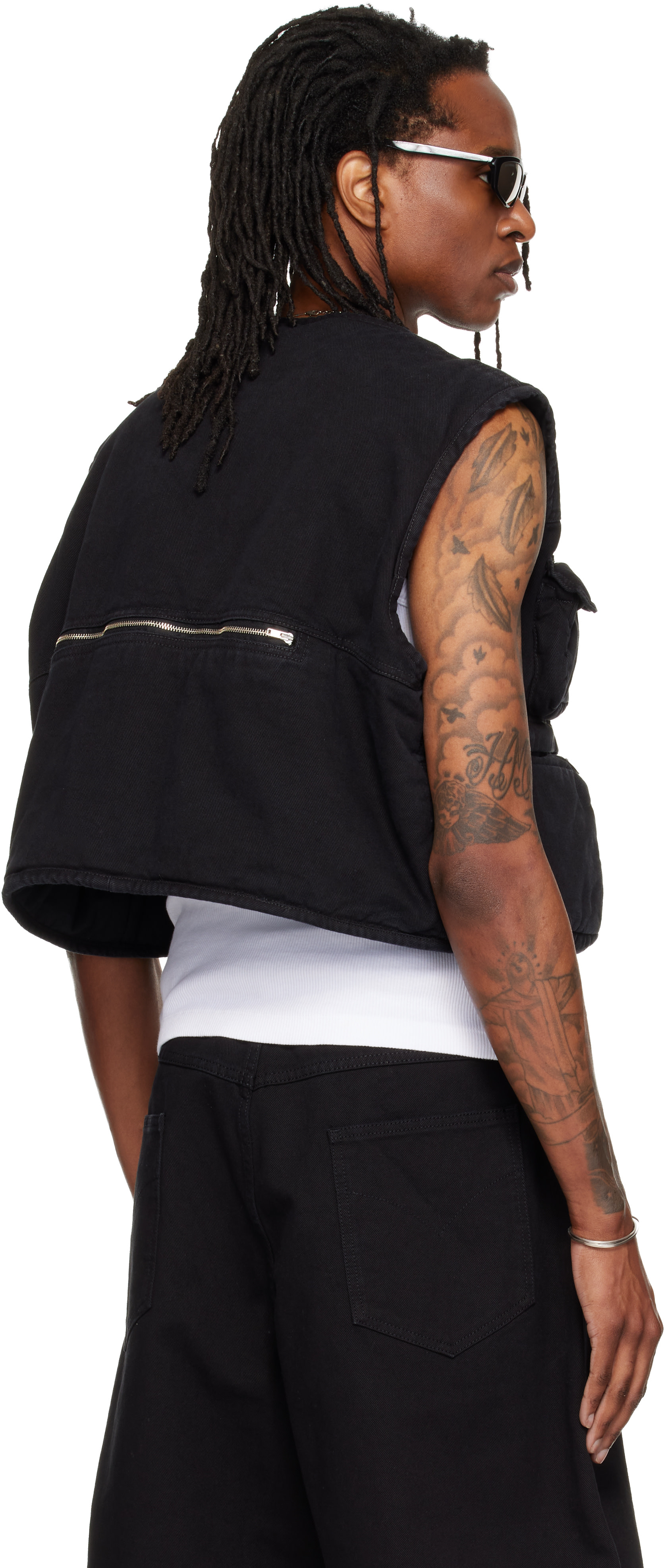 LU’U DAN - Veste cargo ouatinée noire