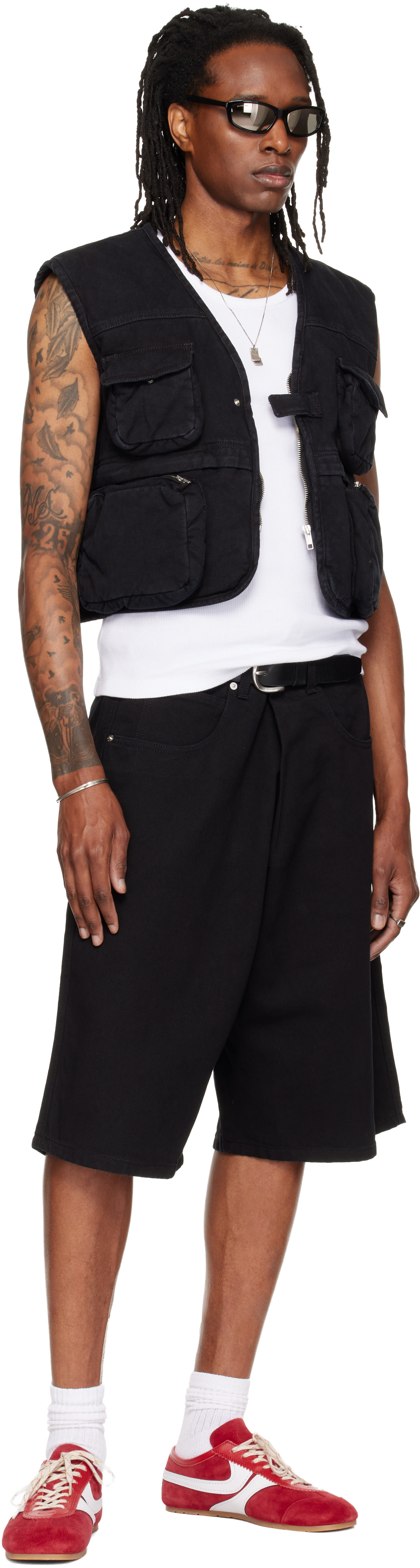 LU’U DAN - Veste cargo ouatinée noire