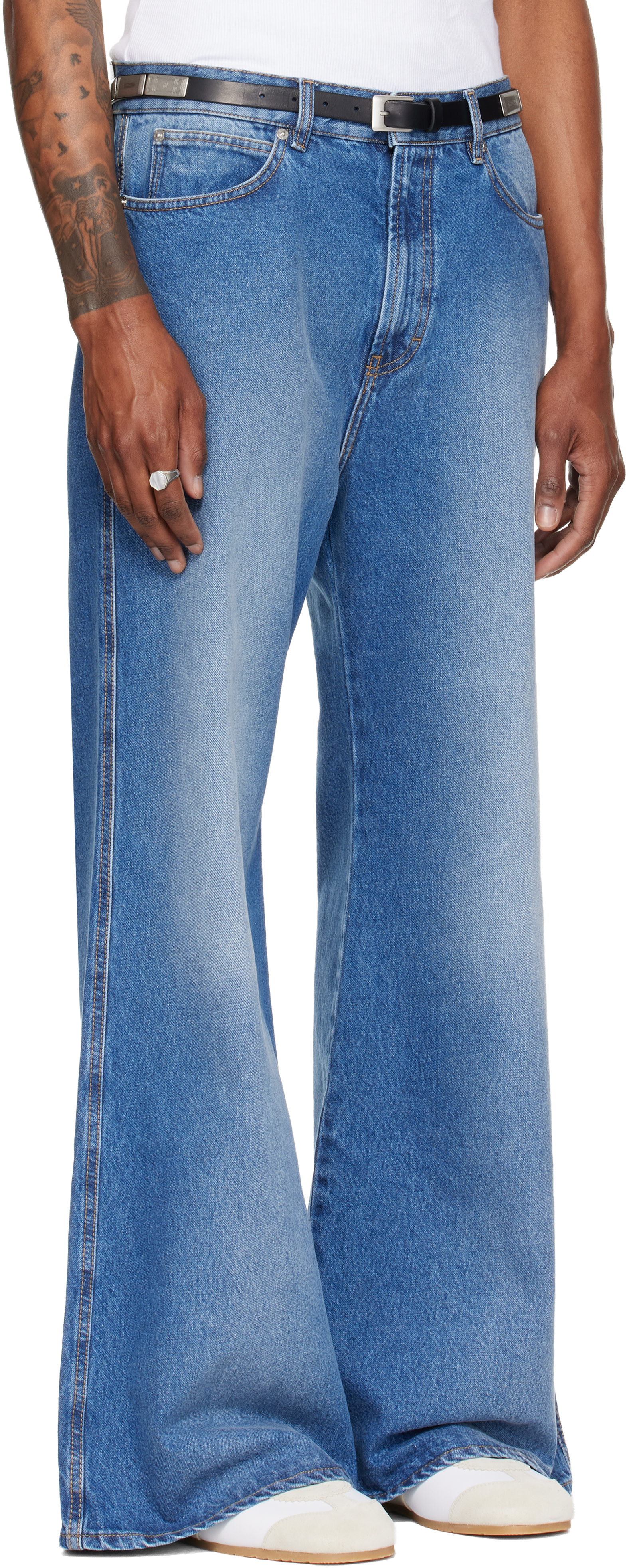 LU’U DAN - Jean Phat bleu en denim