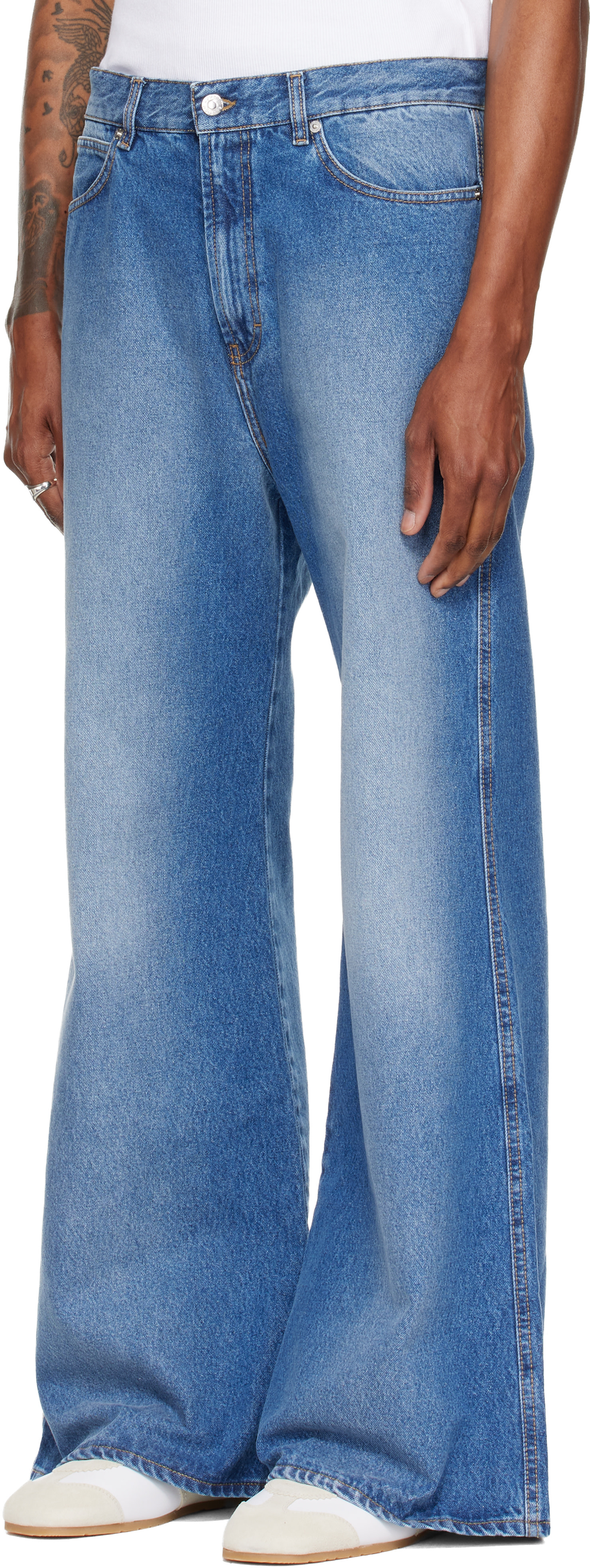 LU’U DAN - Jean Phat bleu en denim