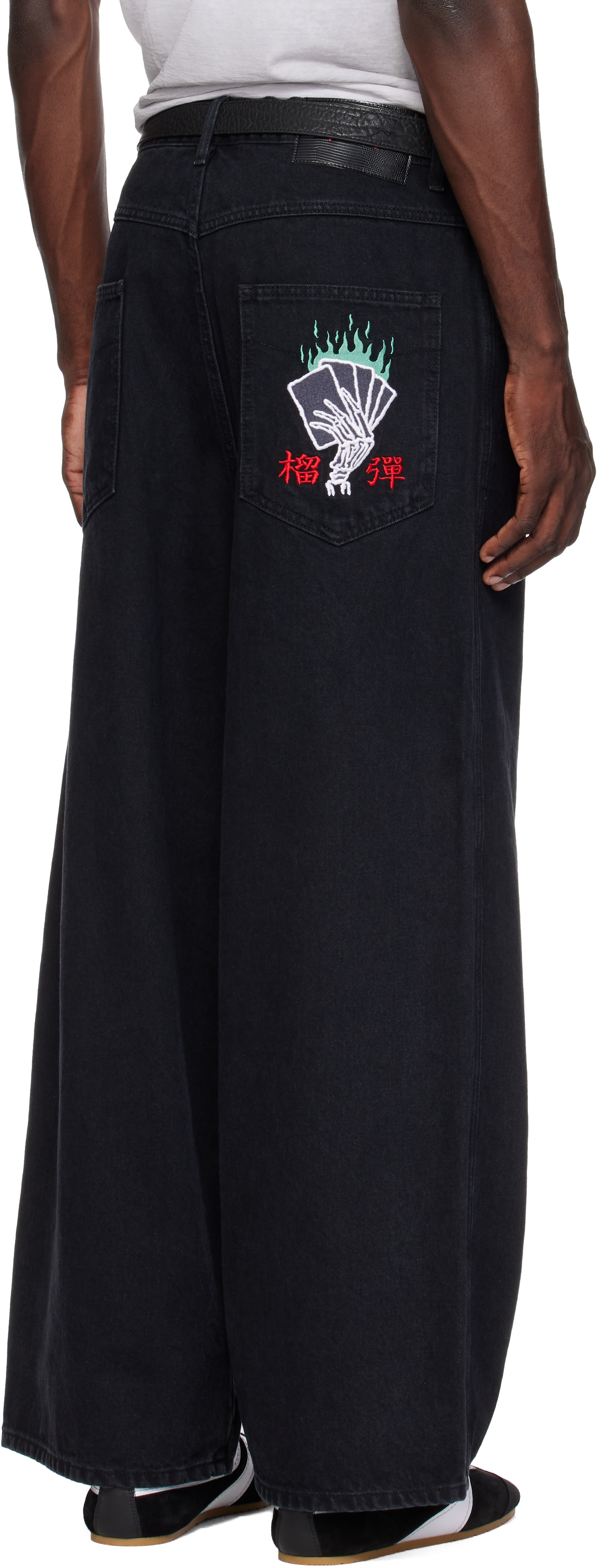 LU'U DAN: Black Blacklisted Blue Collar Denim Jeans | SSENSE