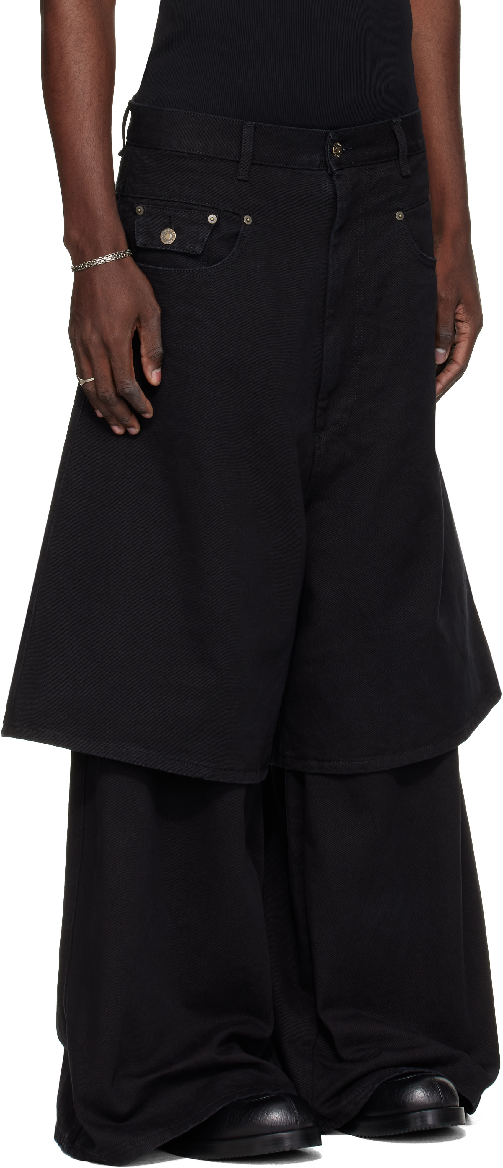 LU’U DAN - Jean étagé noir