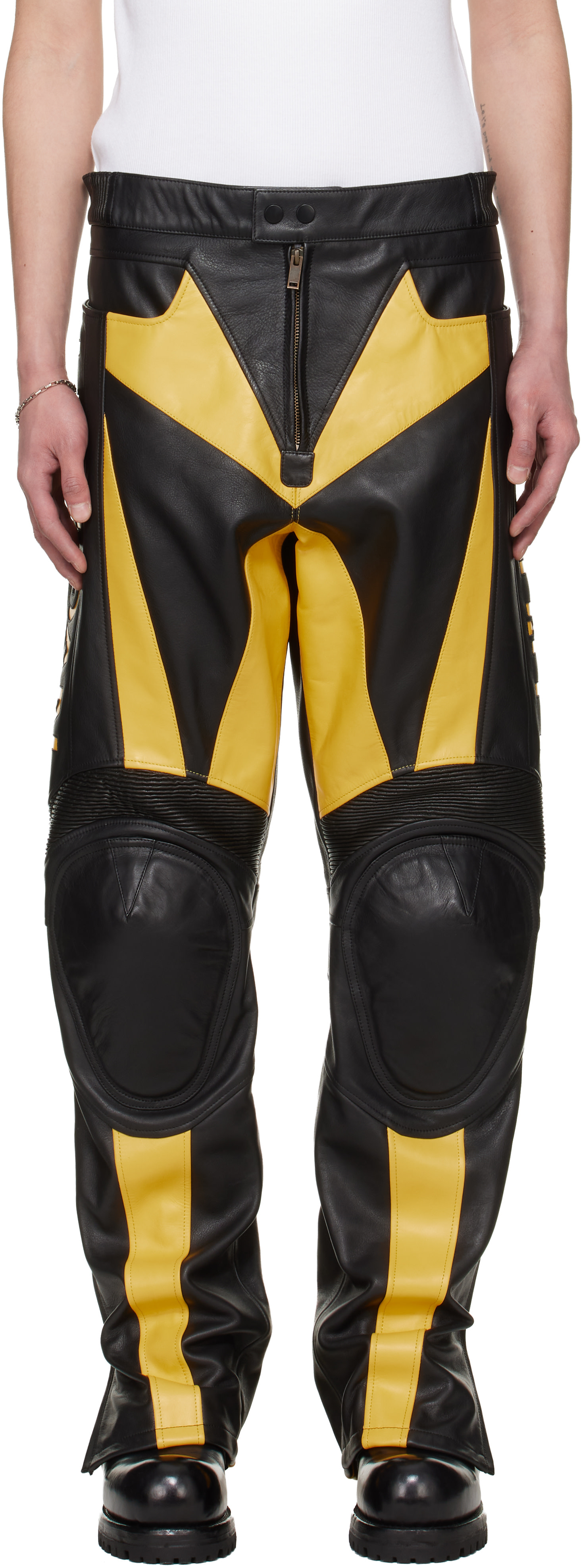 LU'U DAN: BRUCE LEE x LỰU ĐẠN Black & Yellow Moto Racing Leather
