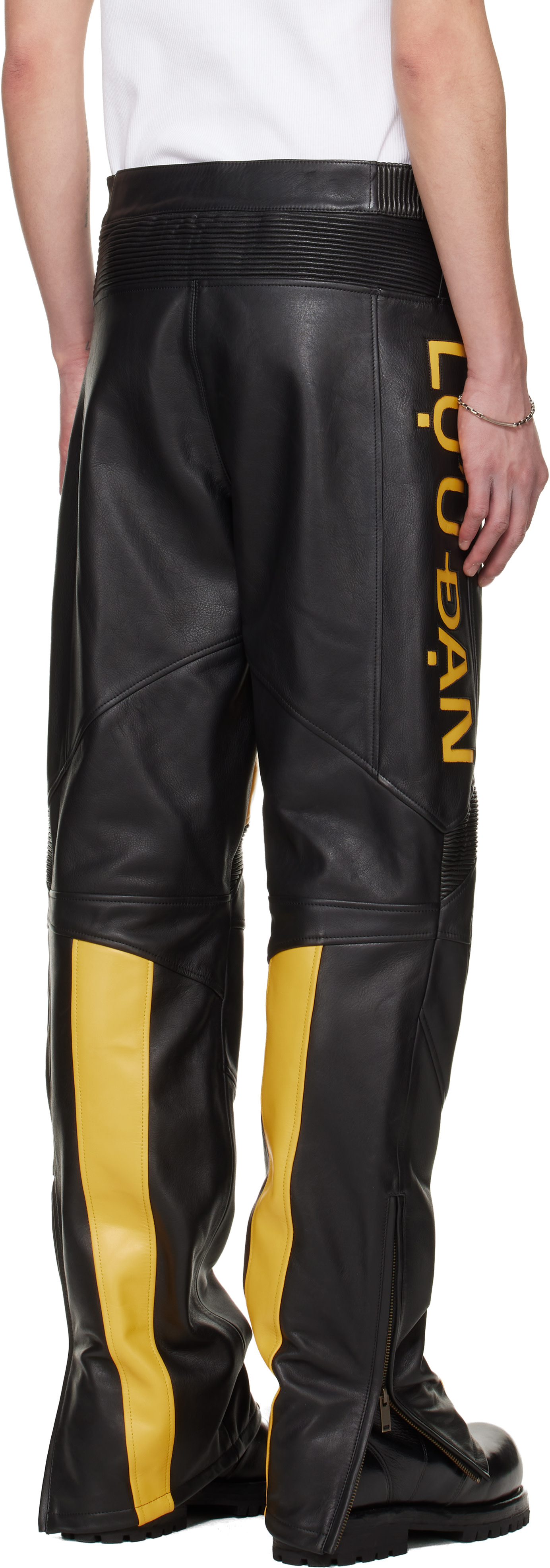 LU'U DAN: BRUCE LEE x LỰU ĐẠN Black & Yellow Moto Racing Leather