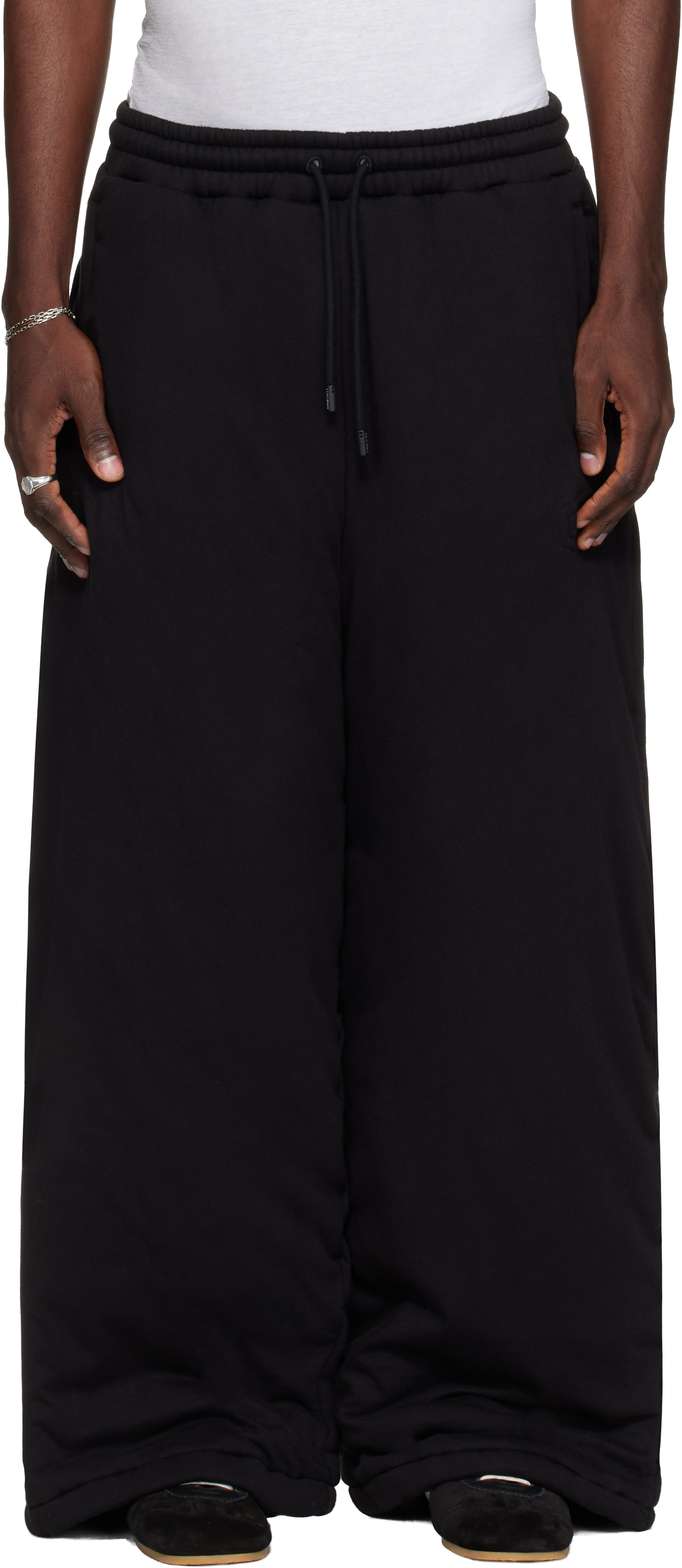 LU'U DAN - Black Wadded Bontans Sweatpants
