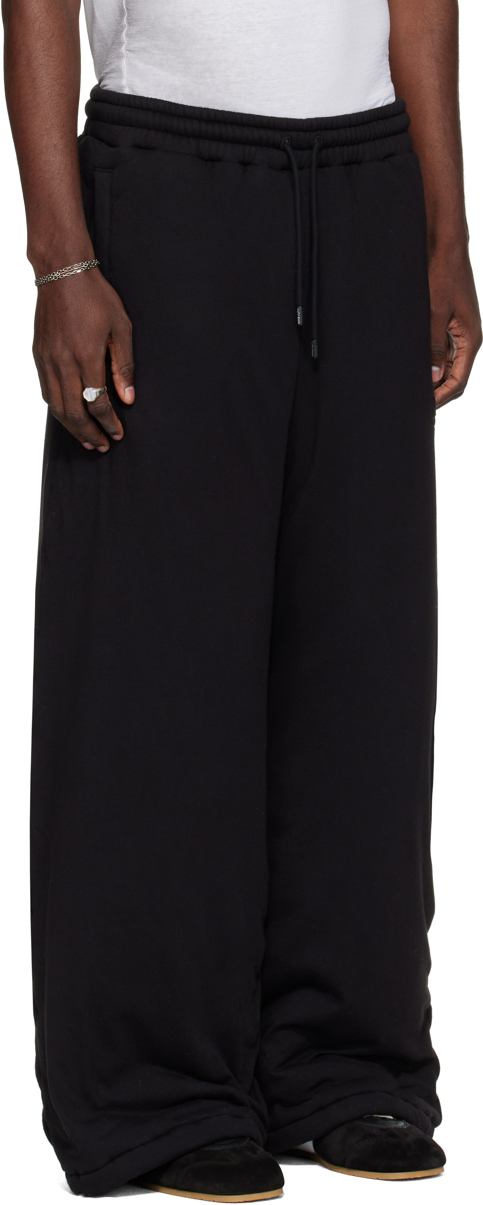 LU'U DAN - Black Wadded Bontans Sweatpants