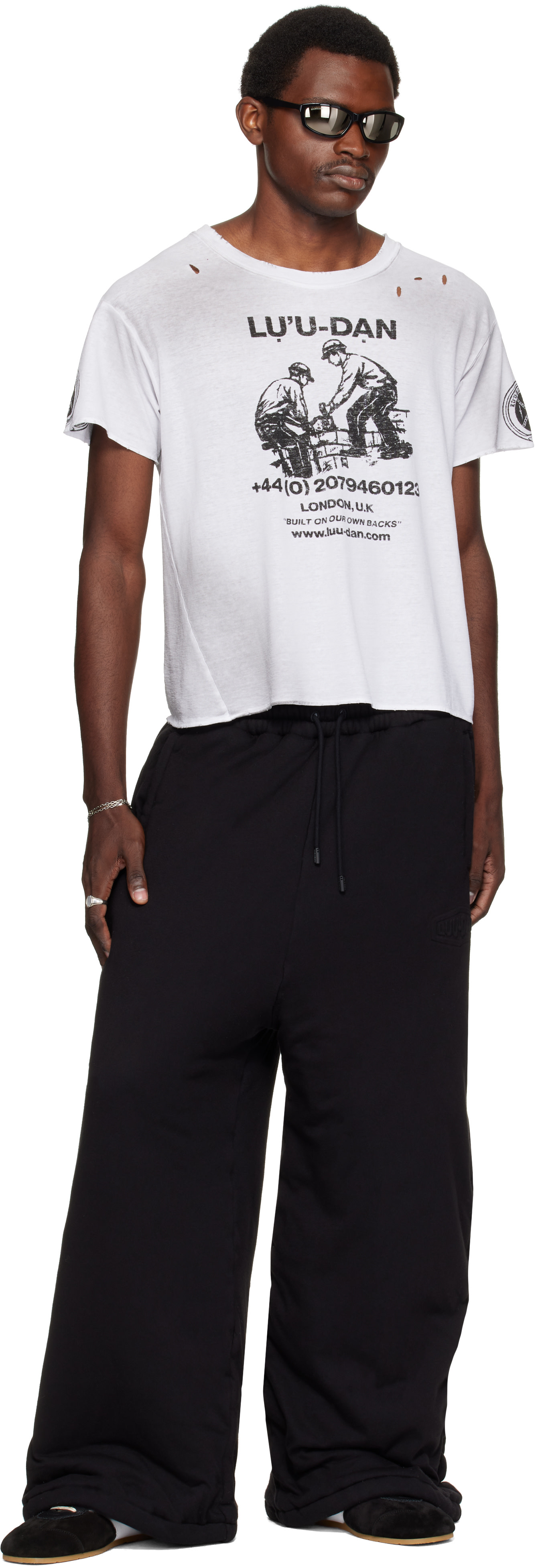 LU'U DAN - Black Wadded Bontans Sweatpants