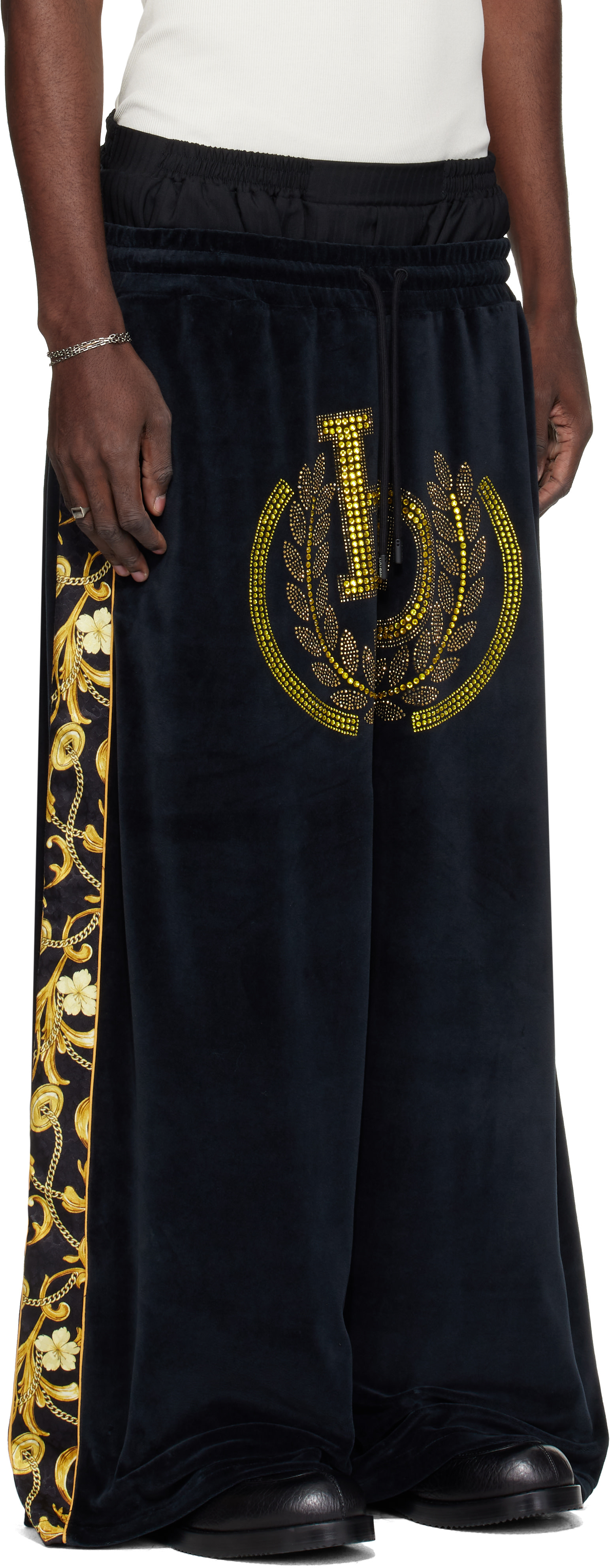 LU'U DAN - Black Supa-Sleaze Track Pants