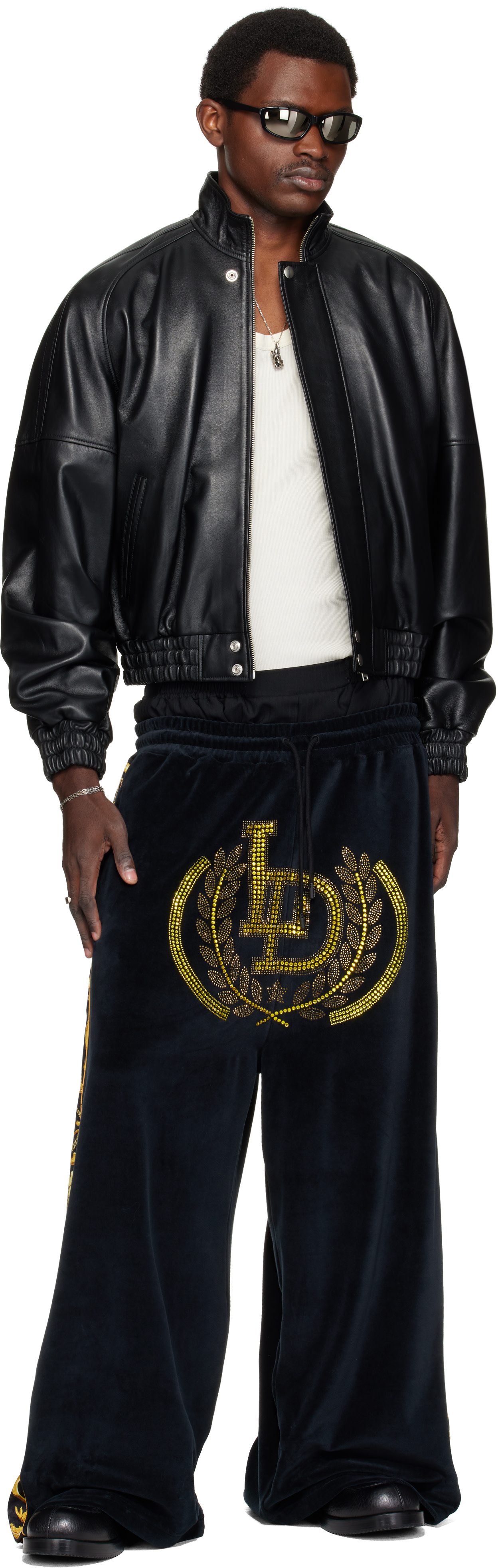 LU'U DAN - Black Supa-Sleaze Track Pants