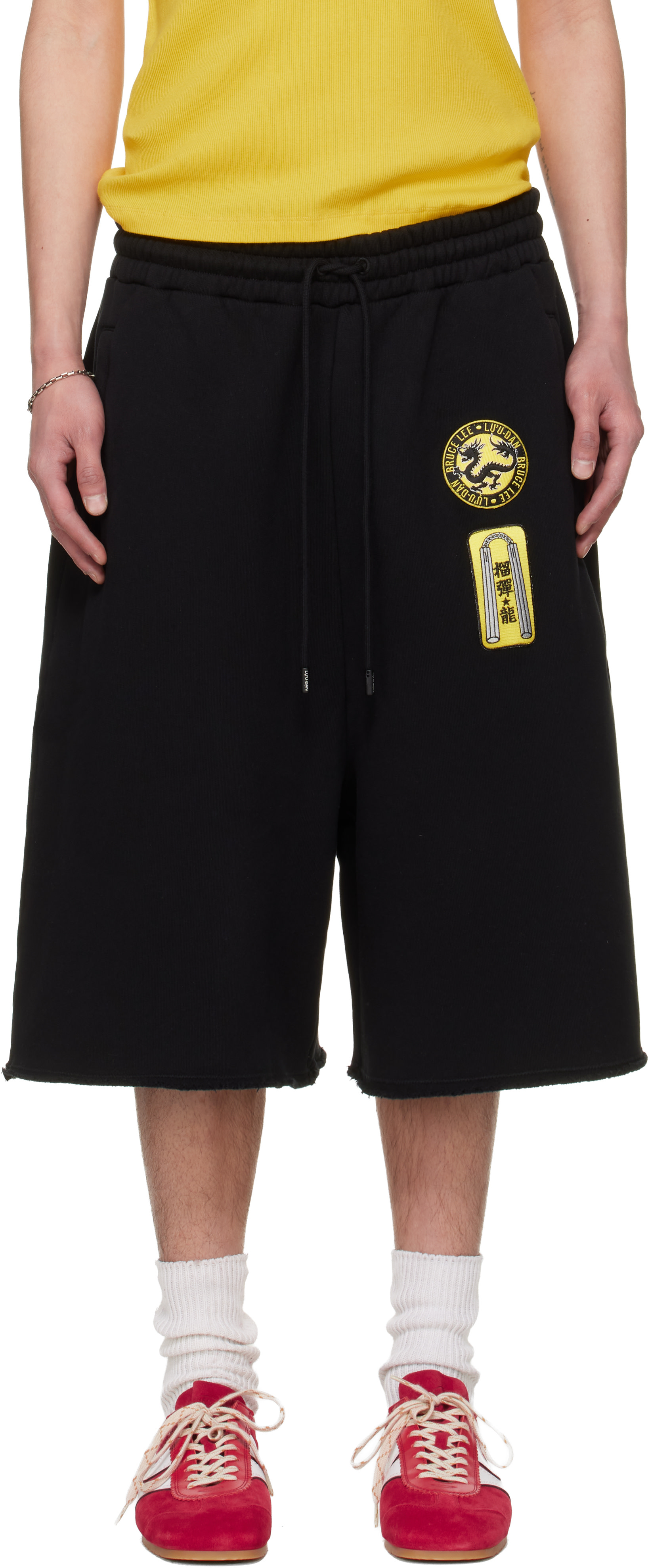LU'U DAN: BRUCE LEE x LỰU ĐẠN ブラック Zoku ショートパンツ
