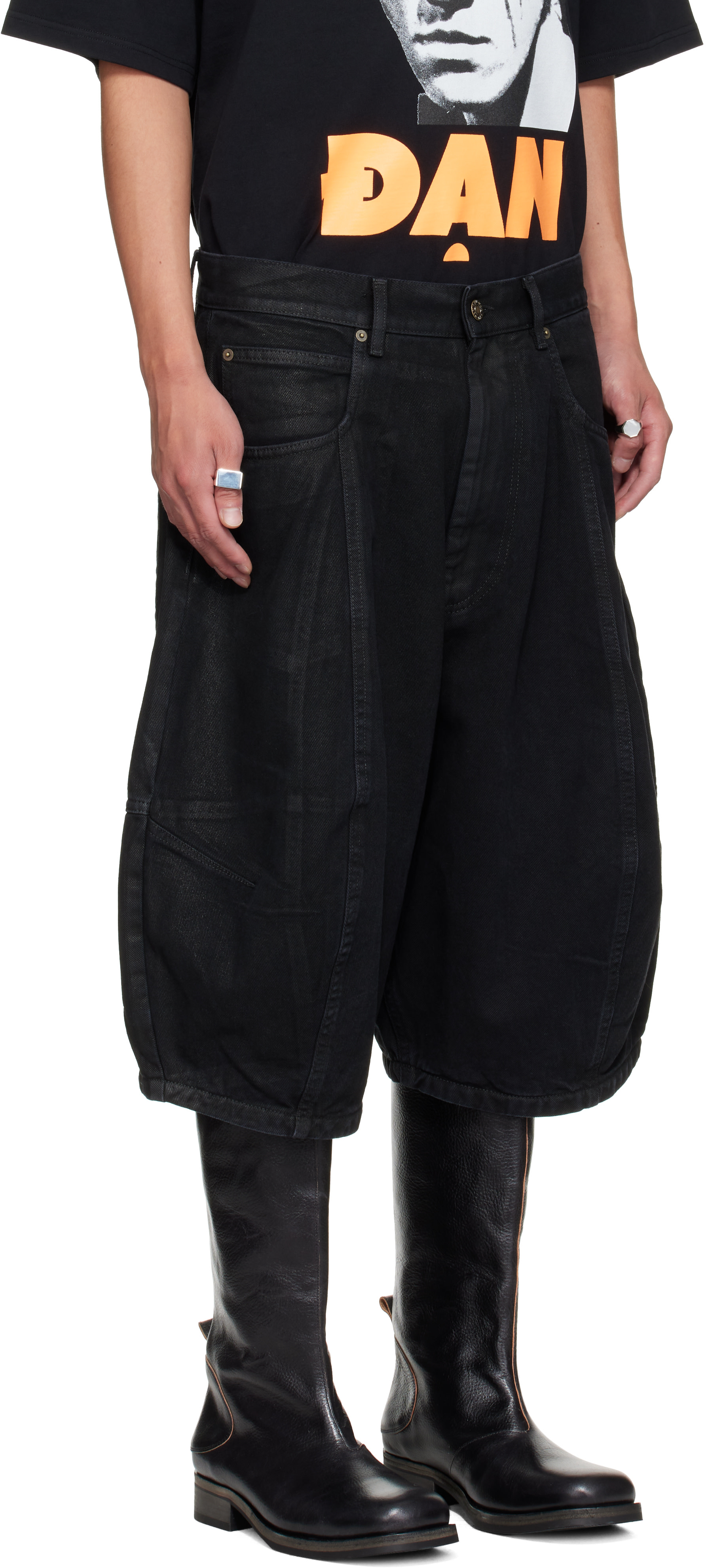 LU'U DAN - Black Puffa Shorts