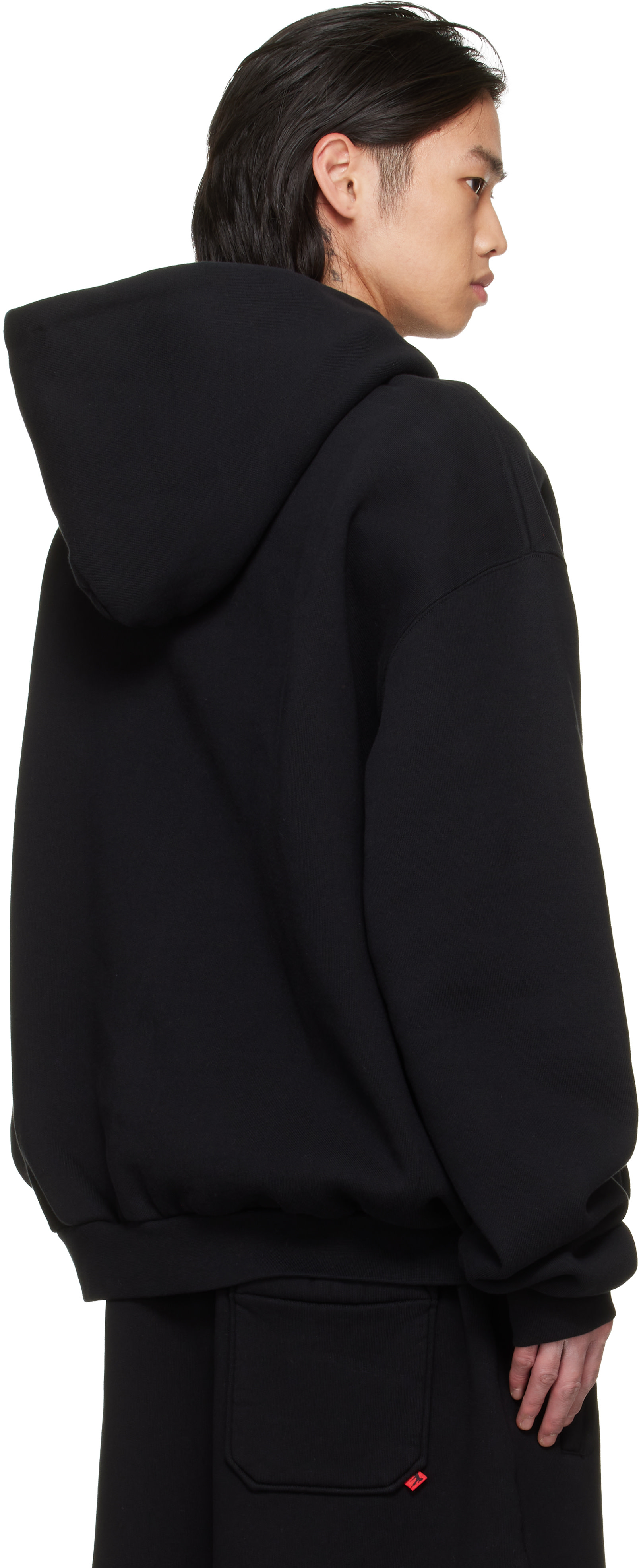 LU'U DAN: BRUCE LEE x LỰU ĐẠN Black Oversized Hoodie | SSENSE