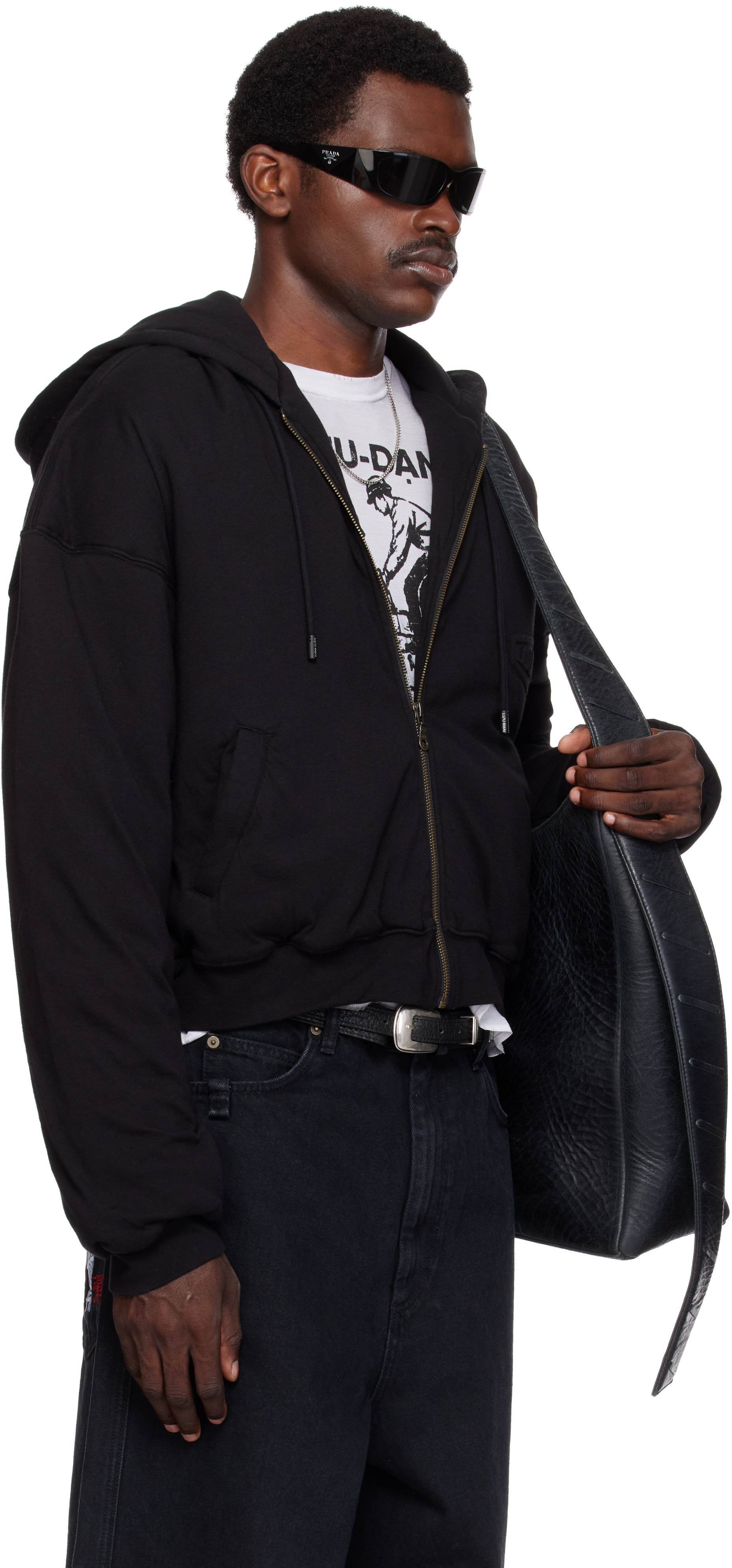 LU’U DAN - Pull à capuche rembourré noir