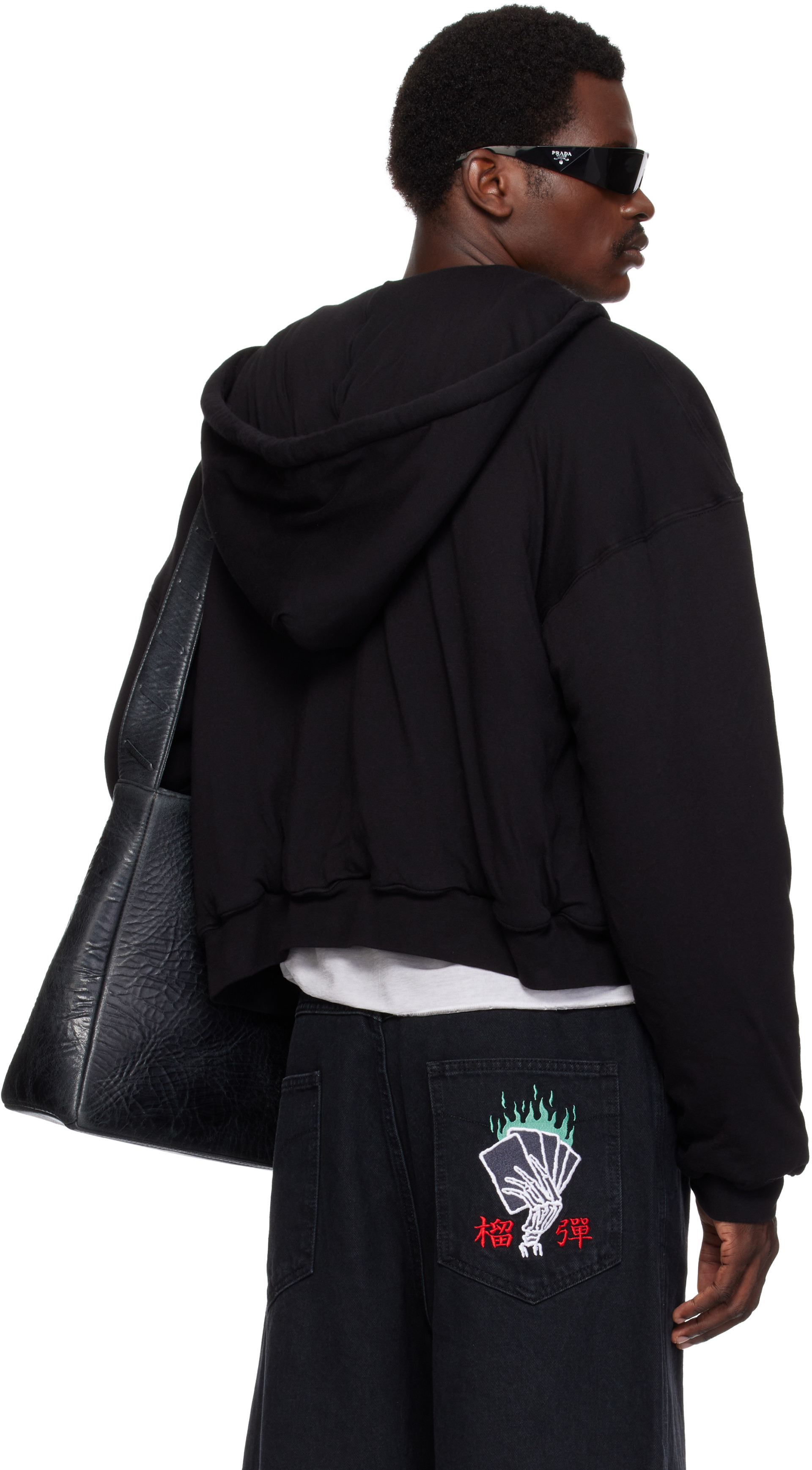 LU’U DAN - Pull à capuche rembourré noir