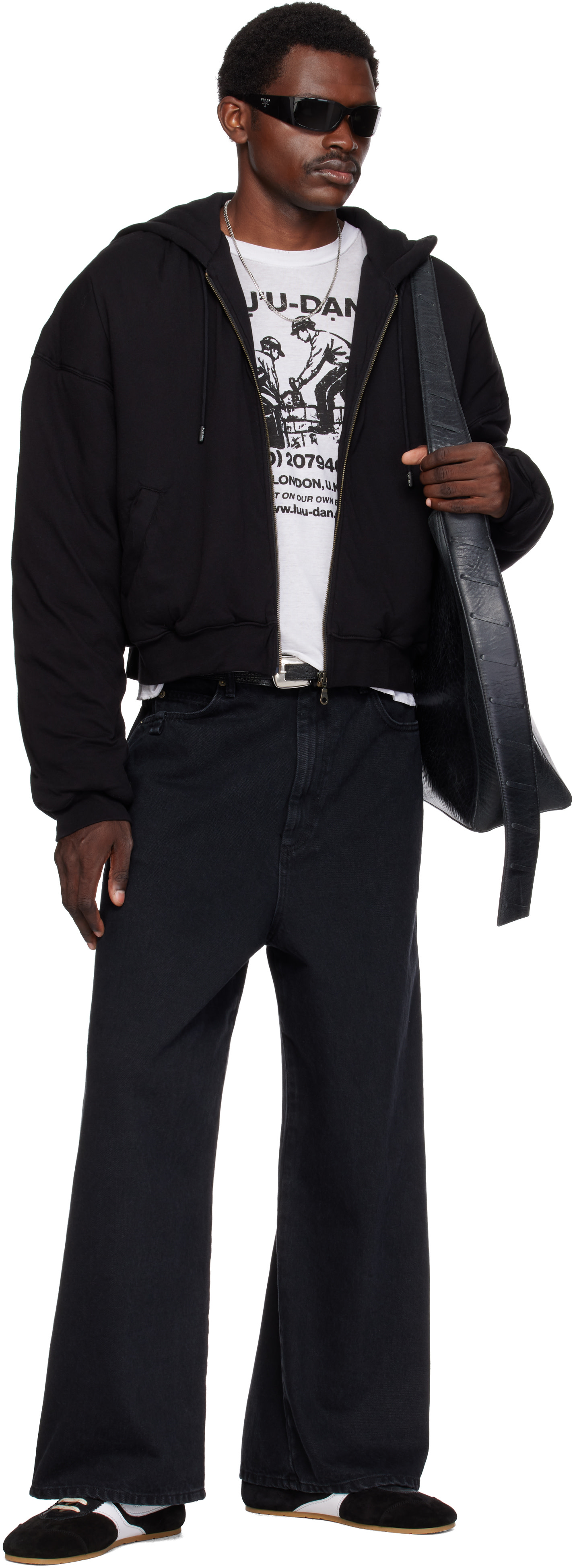 LU’U DAN - Pull à capuche rembourré noir