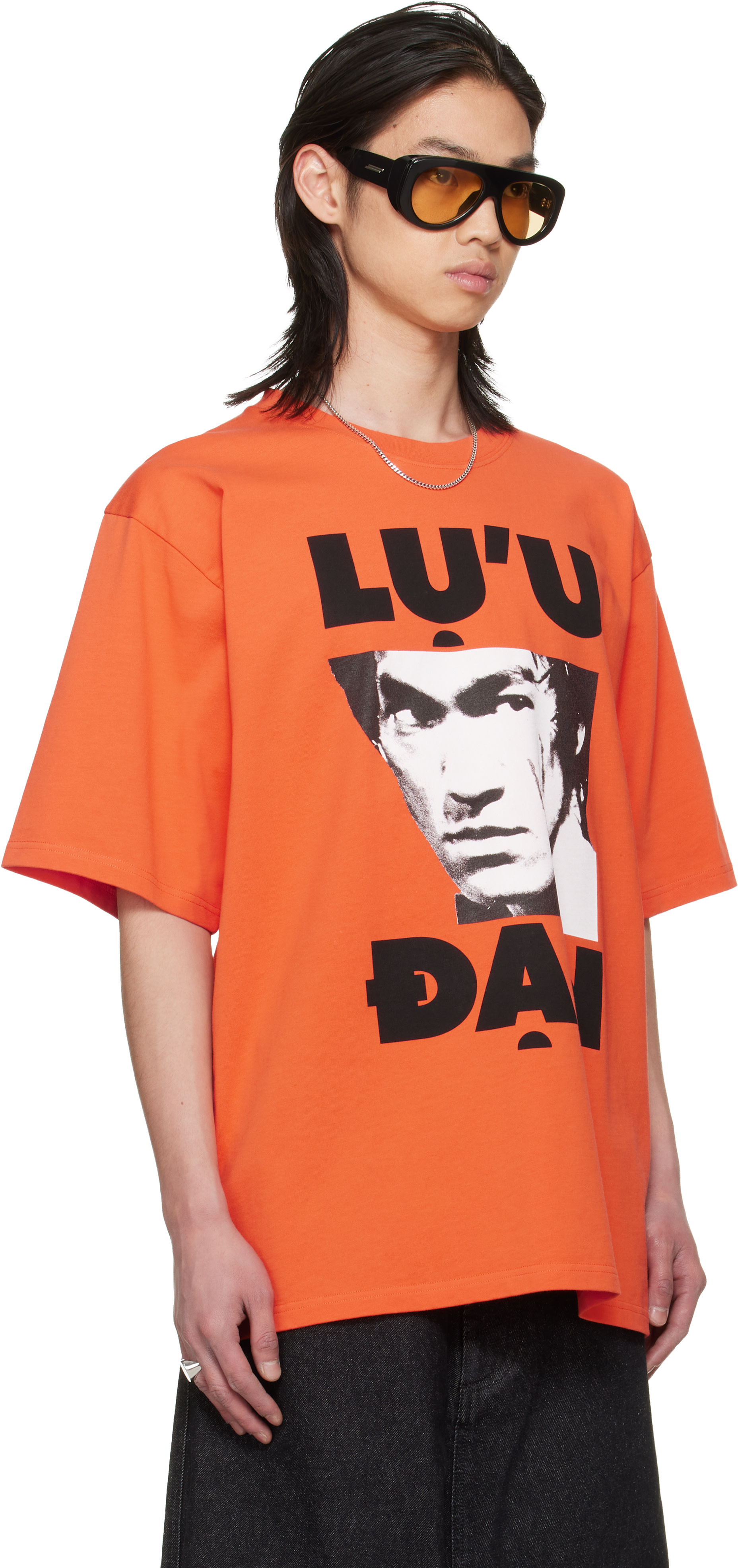 LU'U DAN: BRUCE LEE x LỰU ĐẠN Orange Concert T-shirt | SSENSE