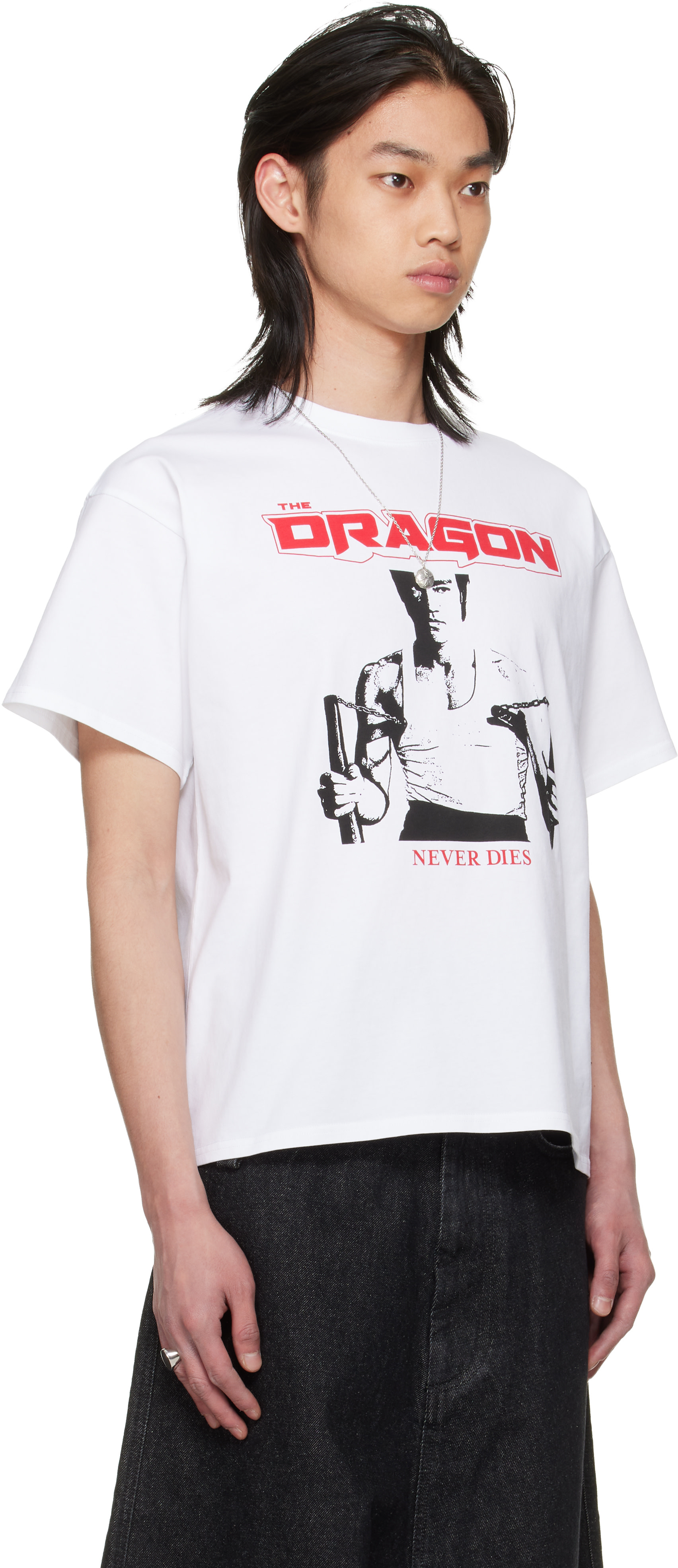 LU'U DAN - BRUCE LEE x LỰU ĐẠN White Athletic T-shirt