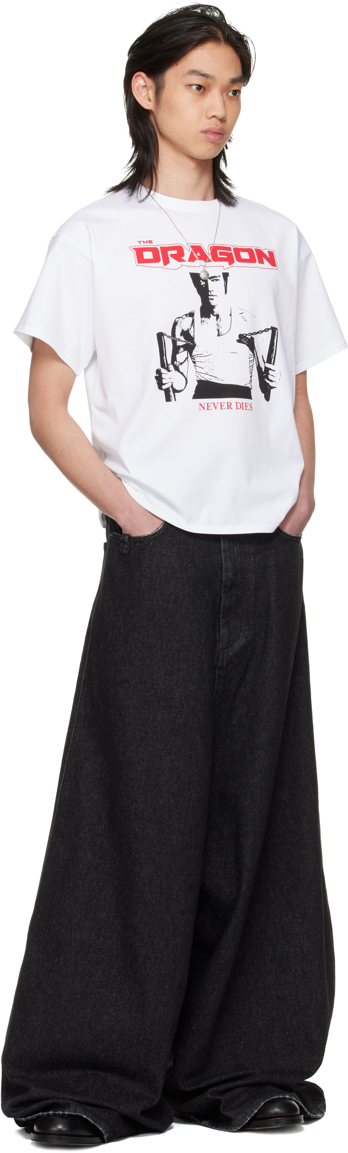 LU'U DAN - BRUCE LEE x LỰU ĐẠN White Athletic T-shirt