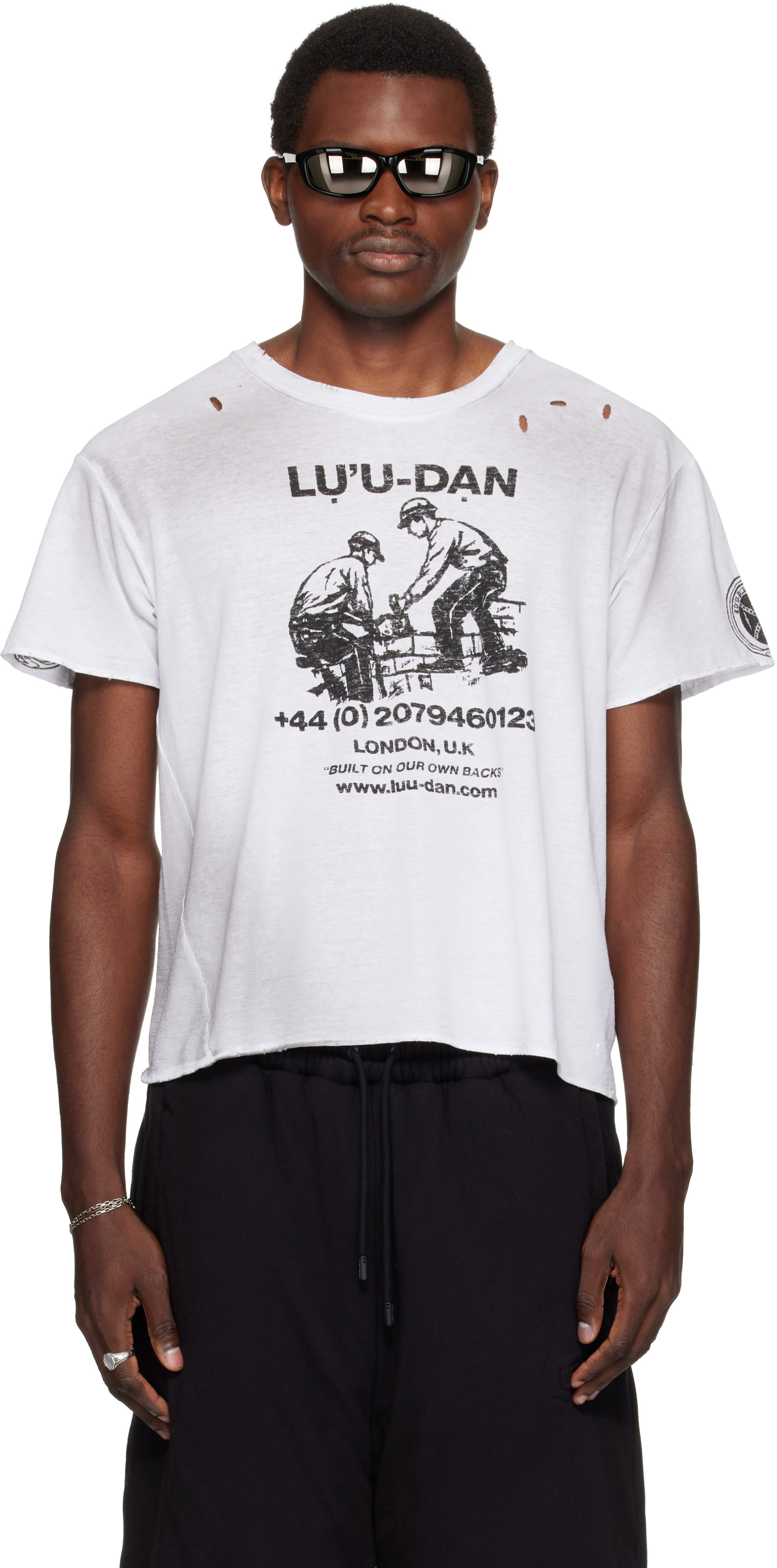 LU'U DAN - White Thrash T-shirt