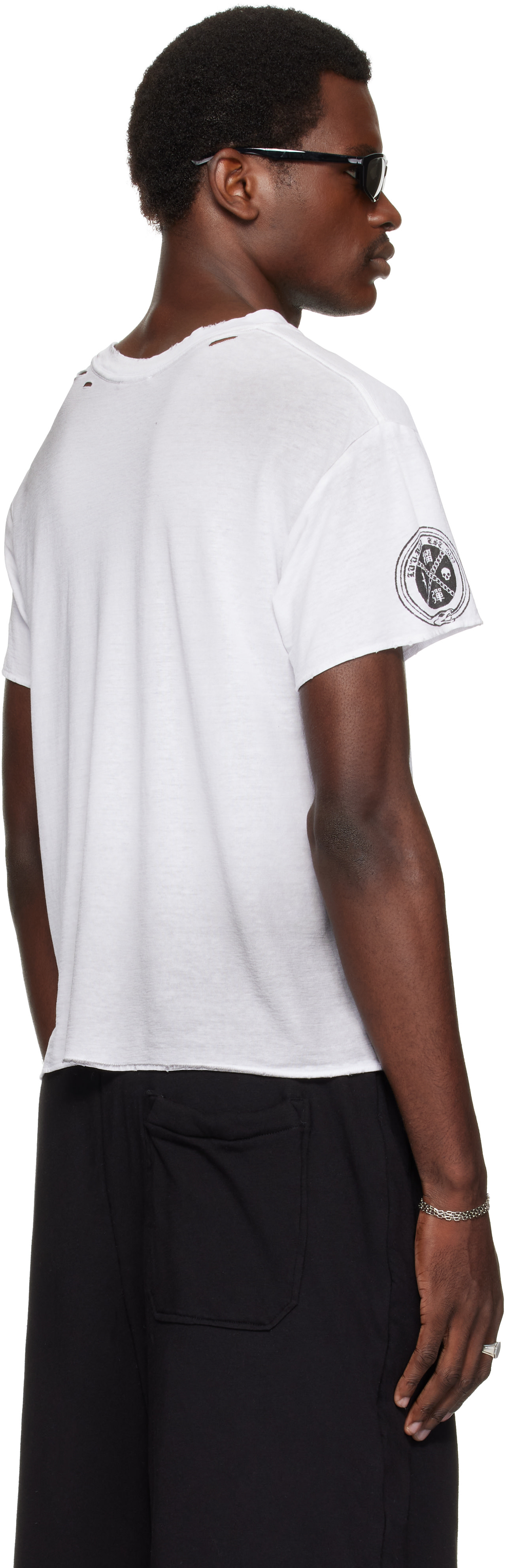 LU'U DAN - White Thrash T-shirt