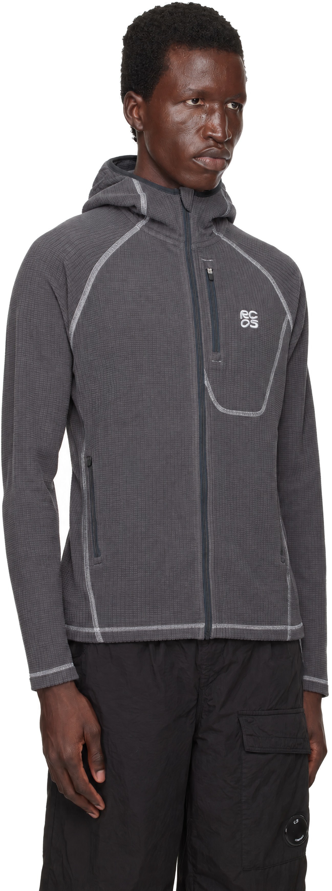 RCOS - Pull Sequoia gris en molleton à glissière
