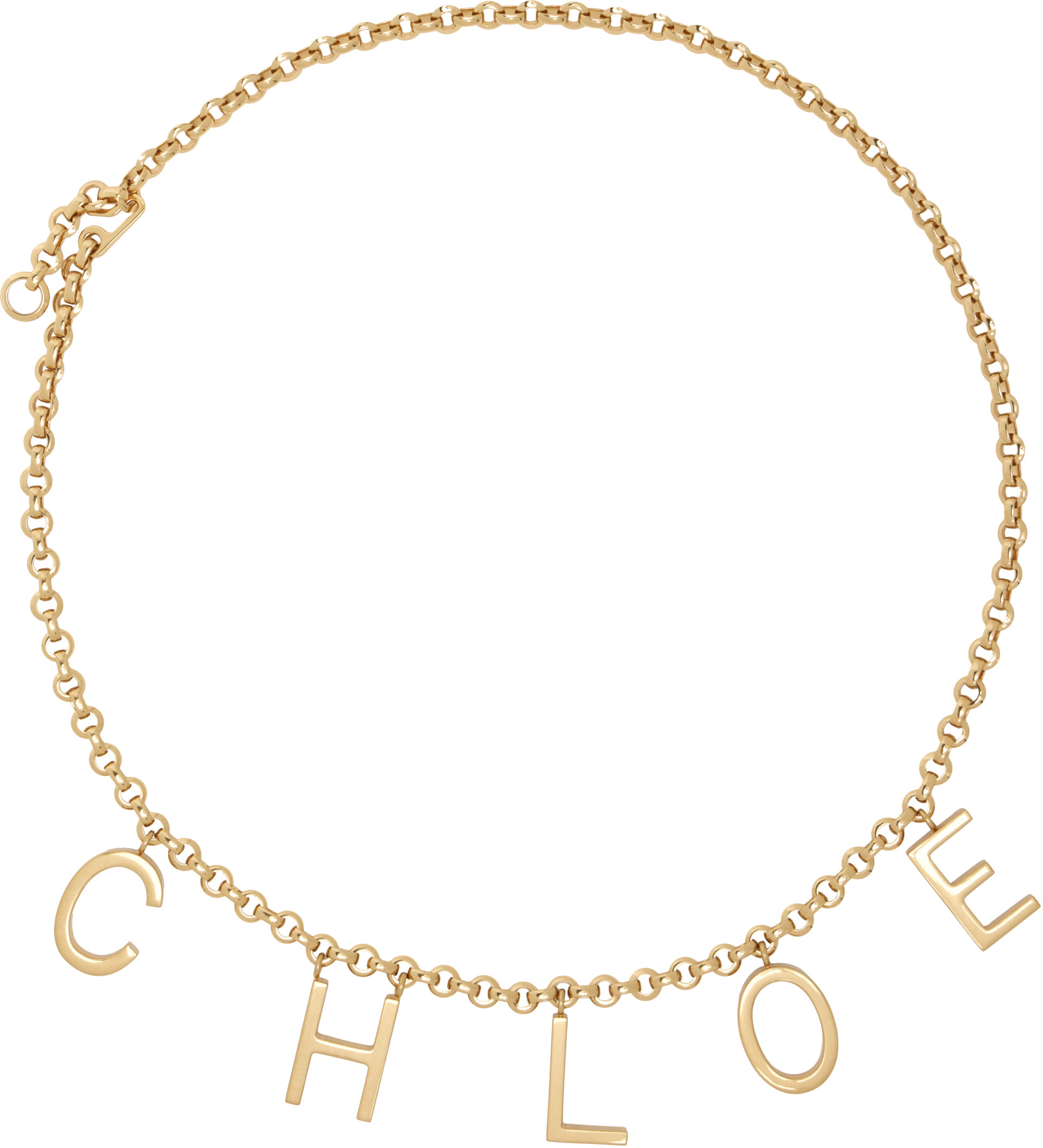 Chloé - Ceinture dorée à pendentifs à logo