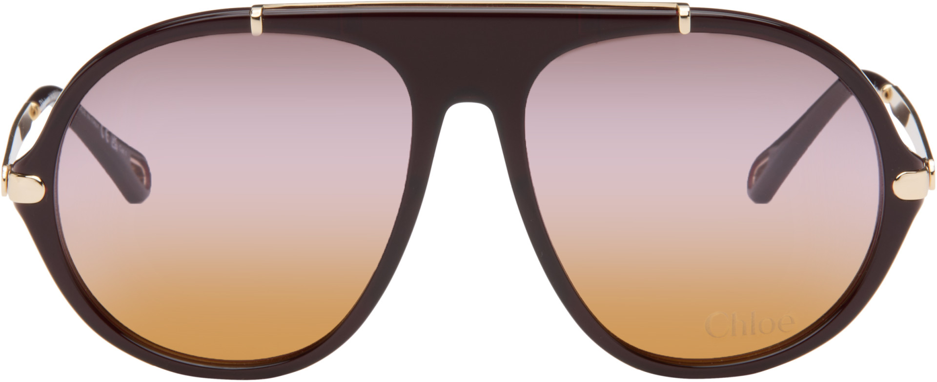 Chloé - Lunettes de soleil aviateur bourgogne