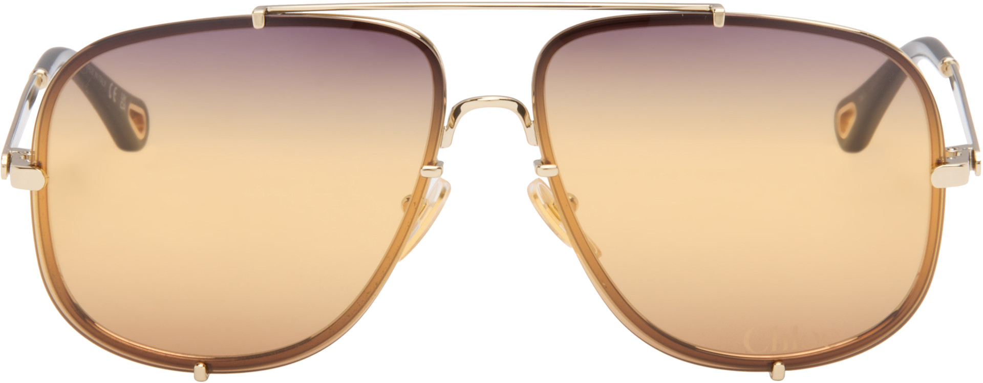 Chloé: Gold Ivy Sunglasses | SSENSE